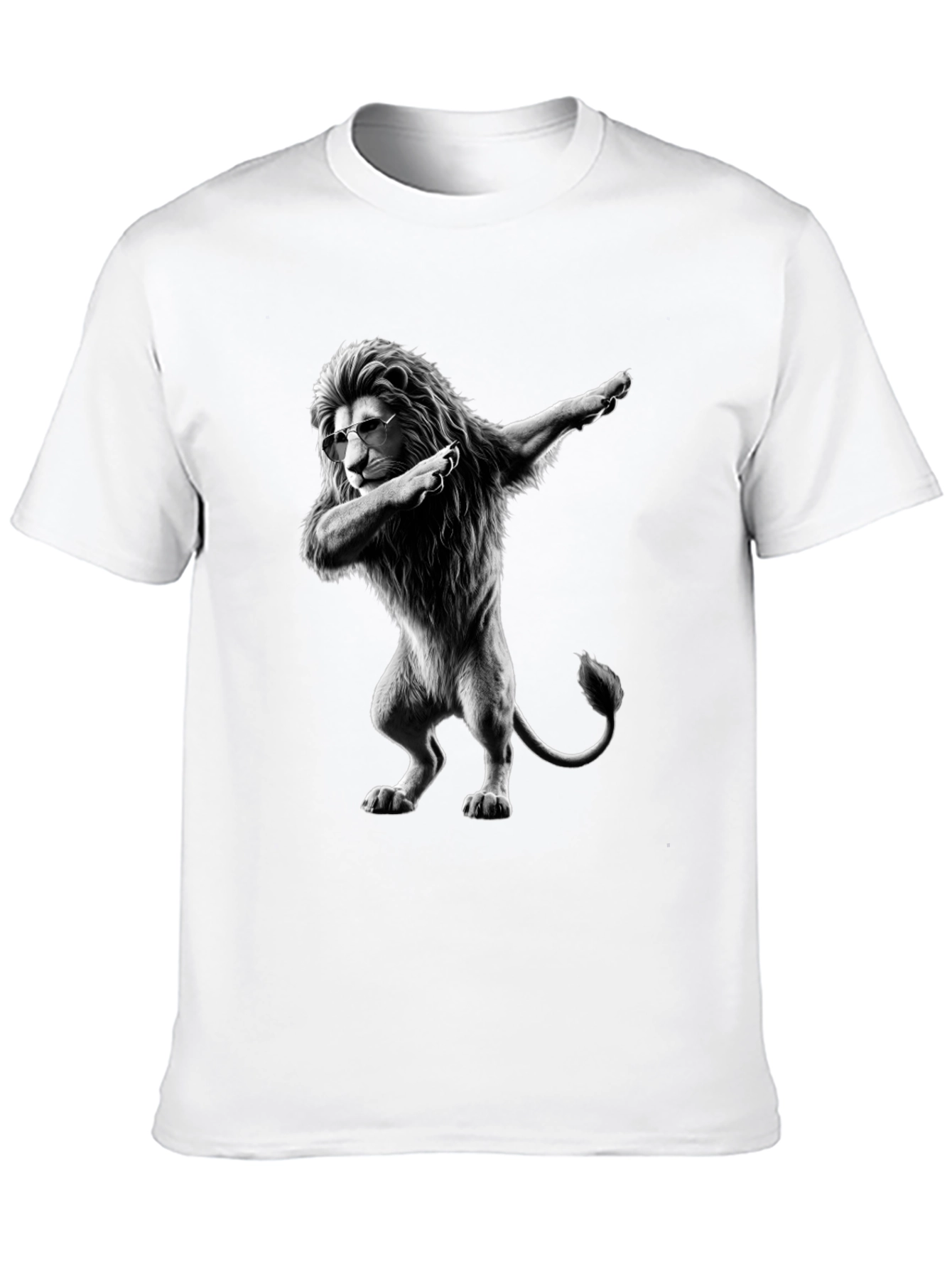 Dabbing Lion Graphic T-Shirt - Cool Animal Tee
