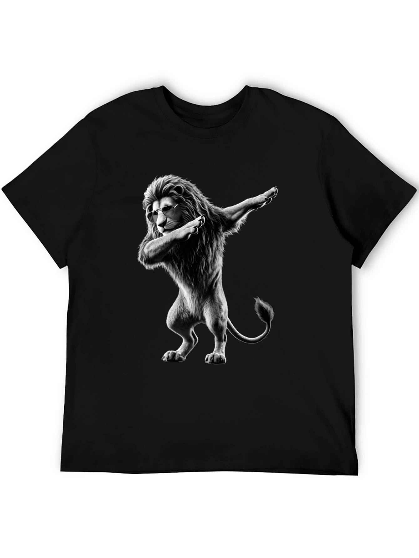 Dabbing Lion Graphic T-Shirt - Cool Animal Tee