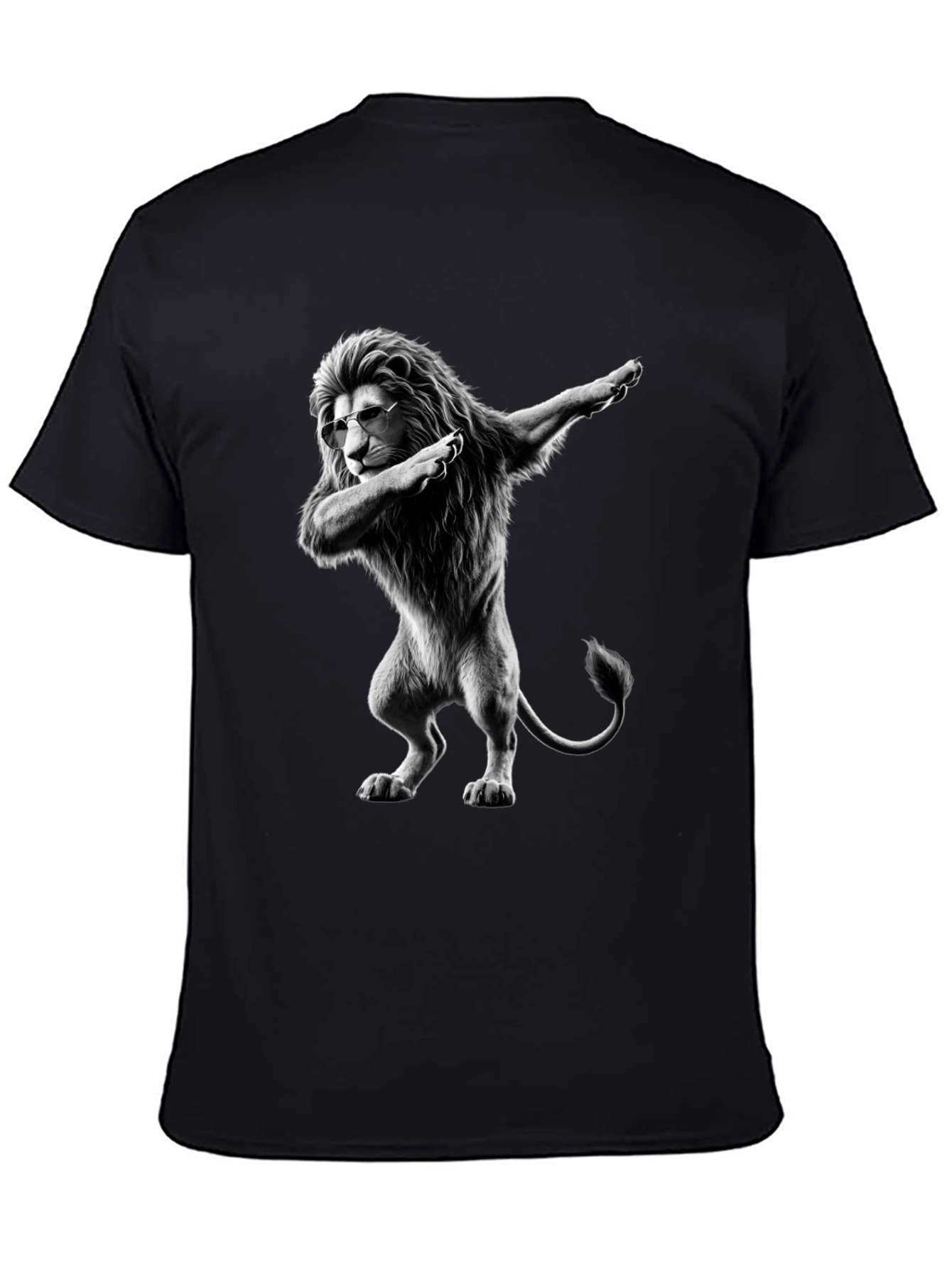 Dabbing Lion Graphic T-Shirt - Cool Animal Tee