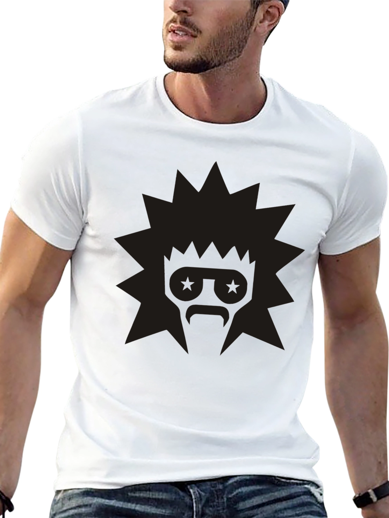 Edgy Graphic Tee: Retro Starburst Design