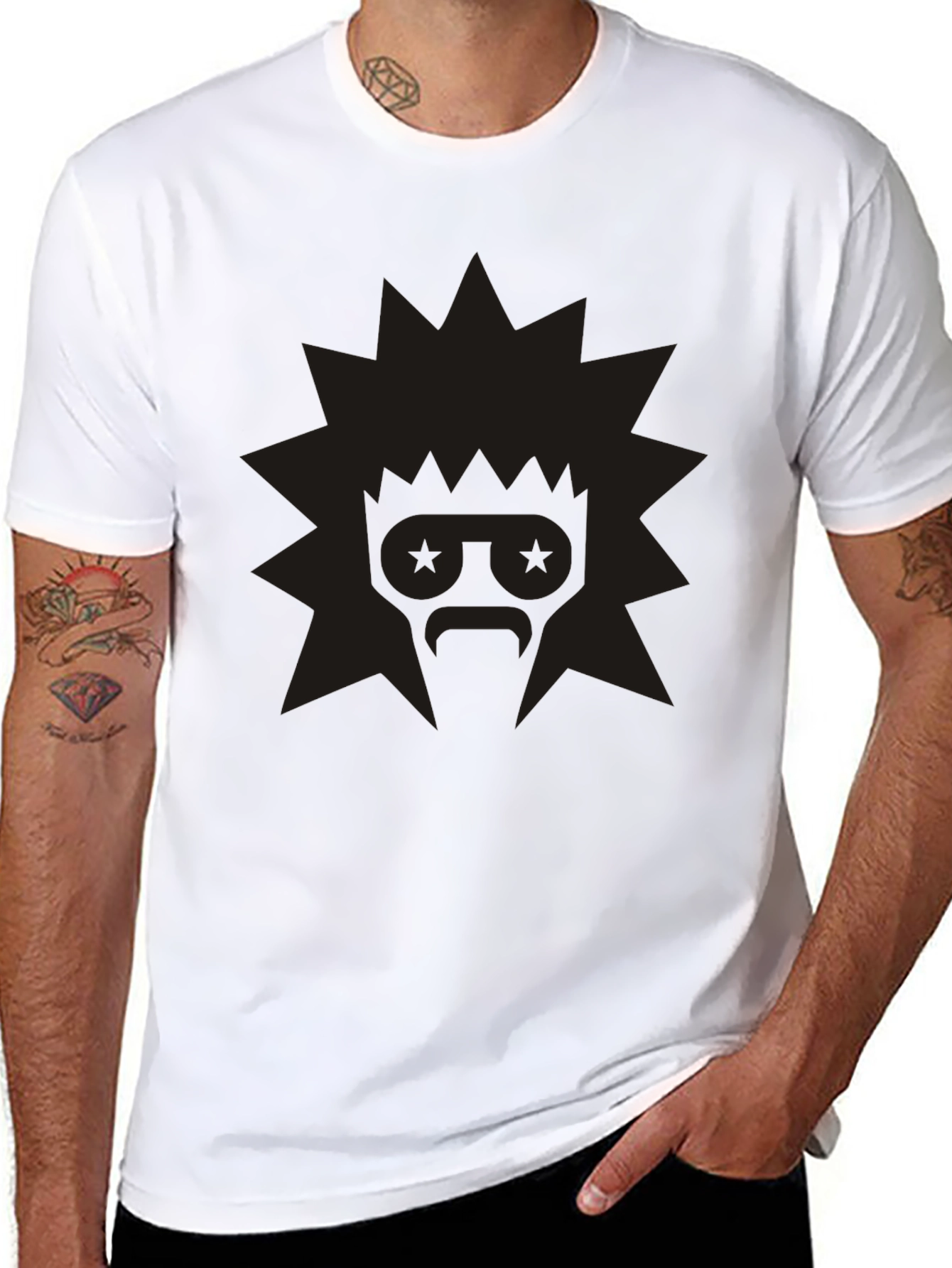 Edgy Graphic Tee: Retro Starburst Design