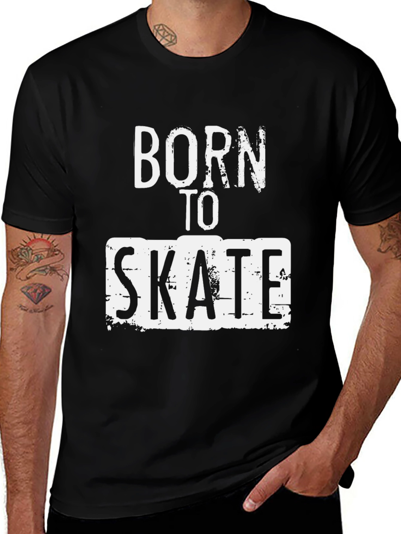 Born to Skate Black Graphic Tee