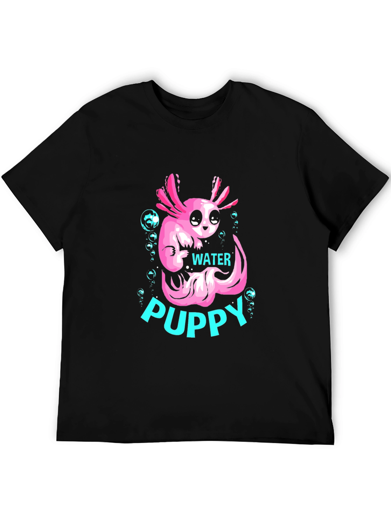 Axolotl Water Puppy Black T-Shirt
