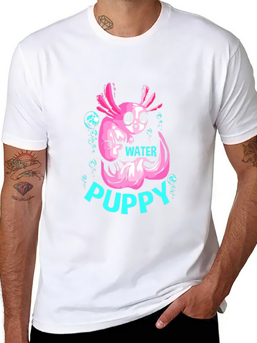 Axolotl Water Puppy Black T-Shirt