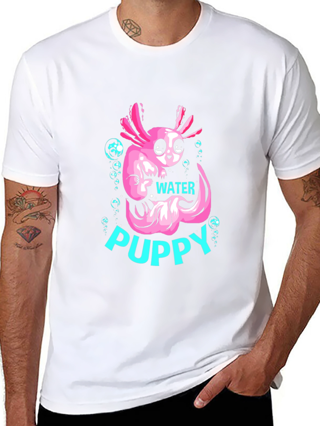 Axolotl Water Puppy Black T-Shirt