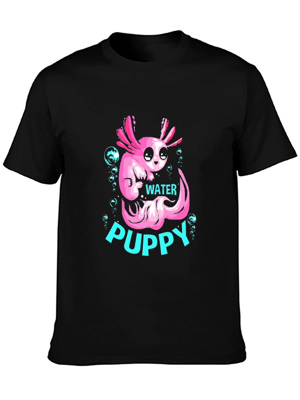 Axolotl Water Puppy Black T-Shirt