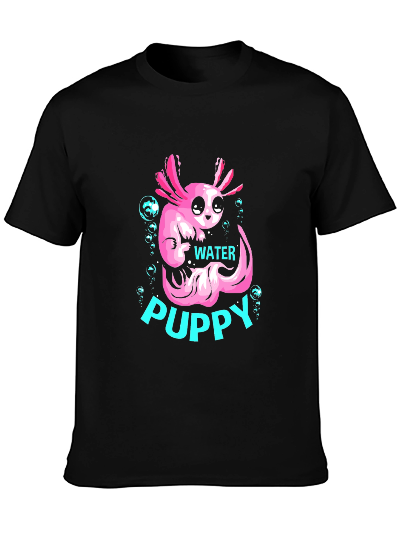 Axolotl Water Puppy Black T-Shirt