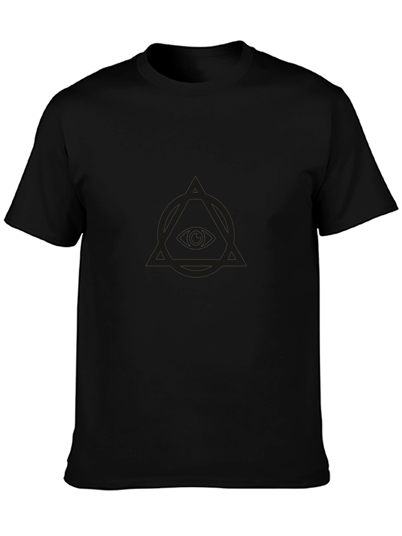 Mens Black Graphic Tee - Eye in Triangle
