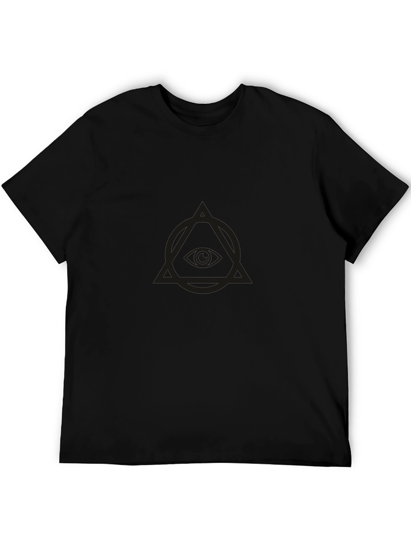 Mens Black Graphic Tee - Eye in Triangle