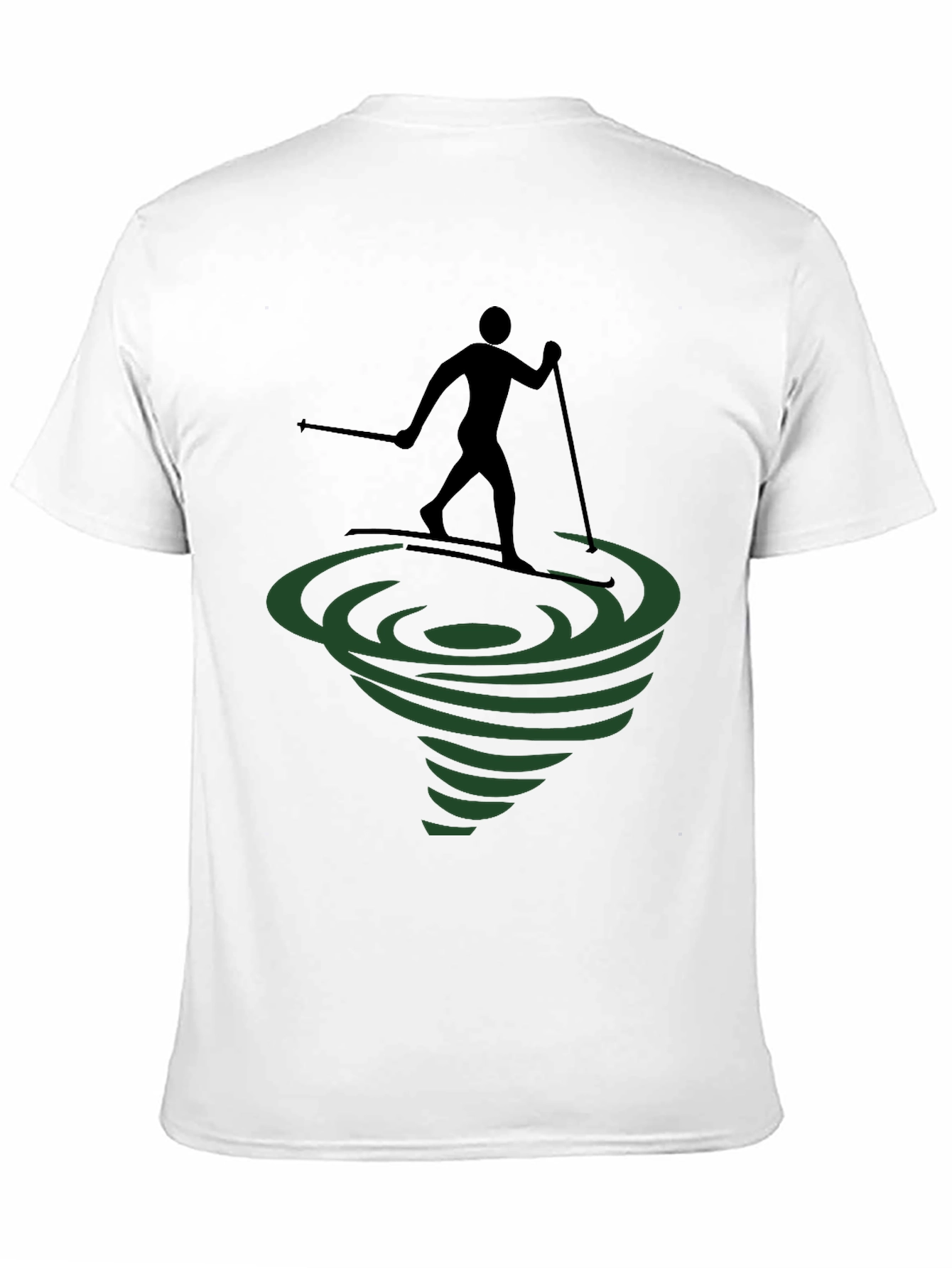 Skiing Tornado Graphic Tee - Black Cotton Comfort