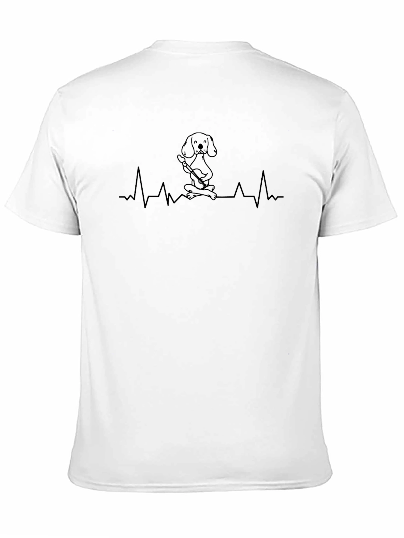 Dog Playing Guitar Heartbeat T-Shirt