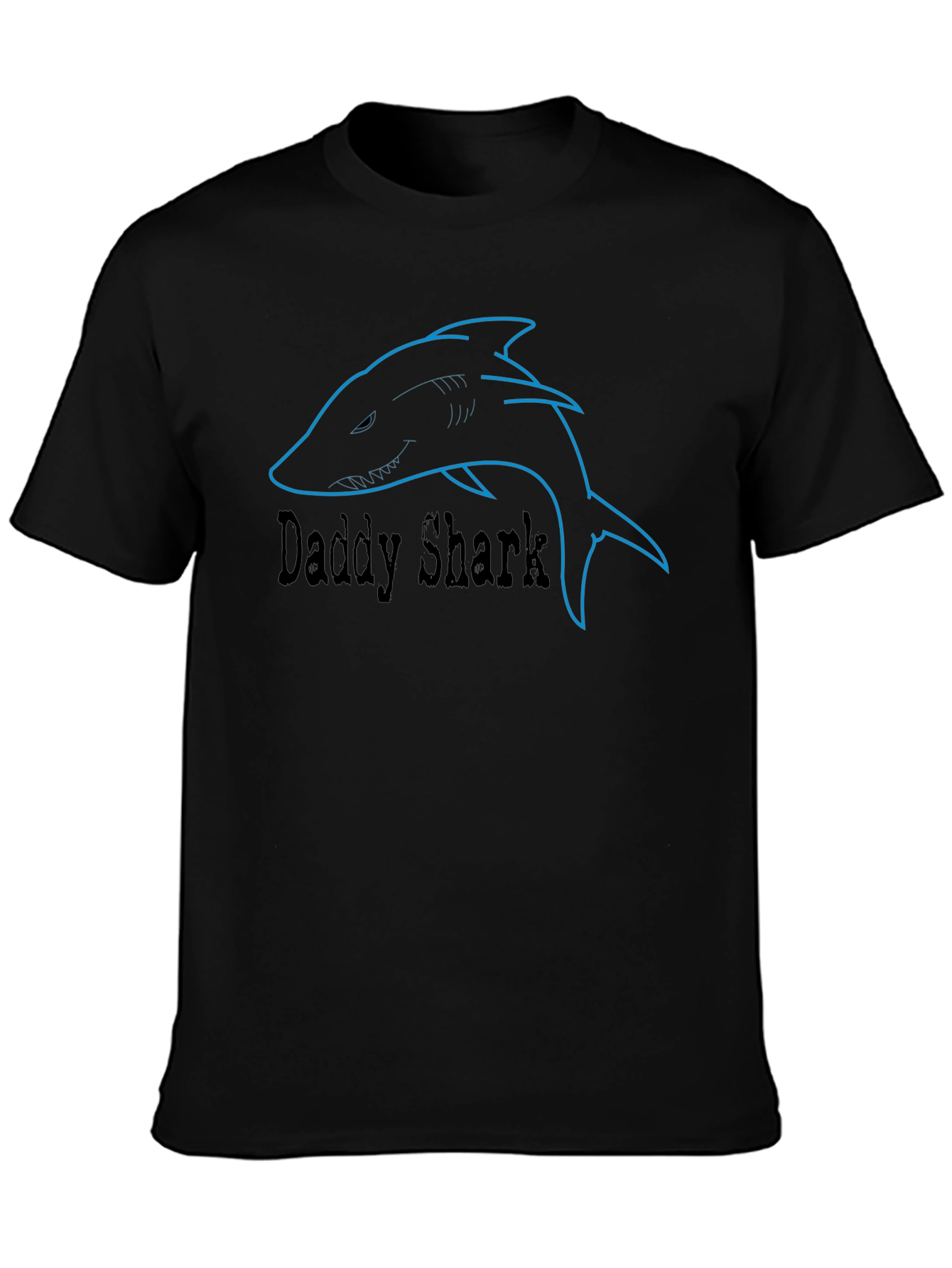 Daddy Shark Graphic Tee - Black Cotton T-Shirt