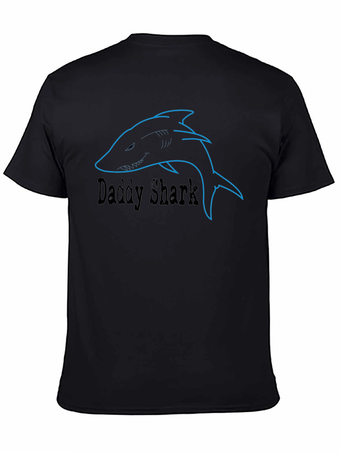 Daddy Shark Graphic Tee - Black Cotton T-Shirt