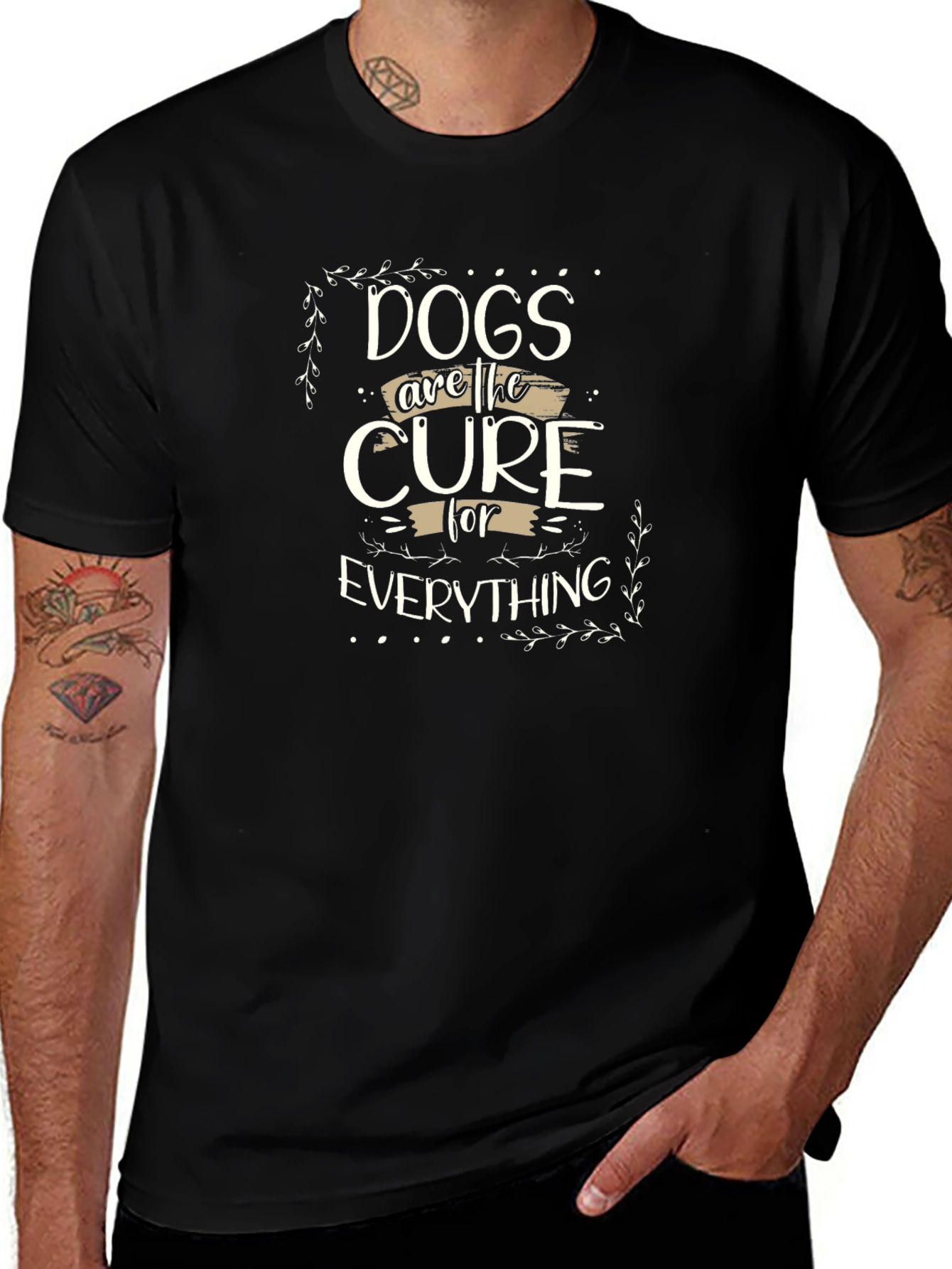 Dogs are the Cure T-Shirt - Unisex Black Tee