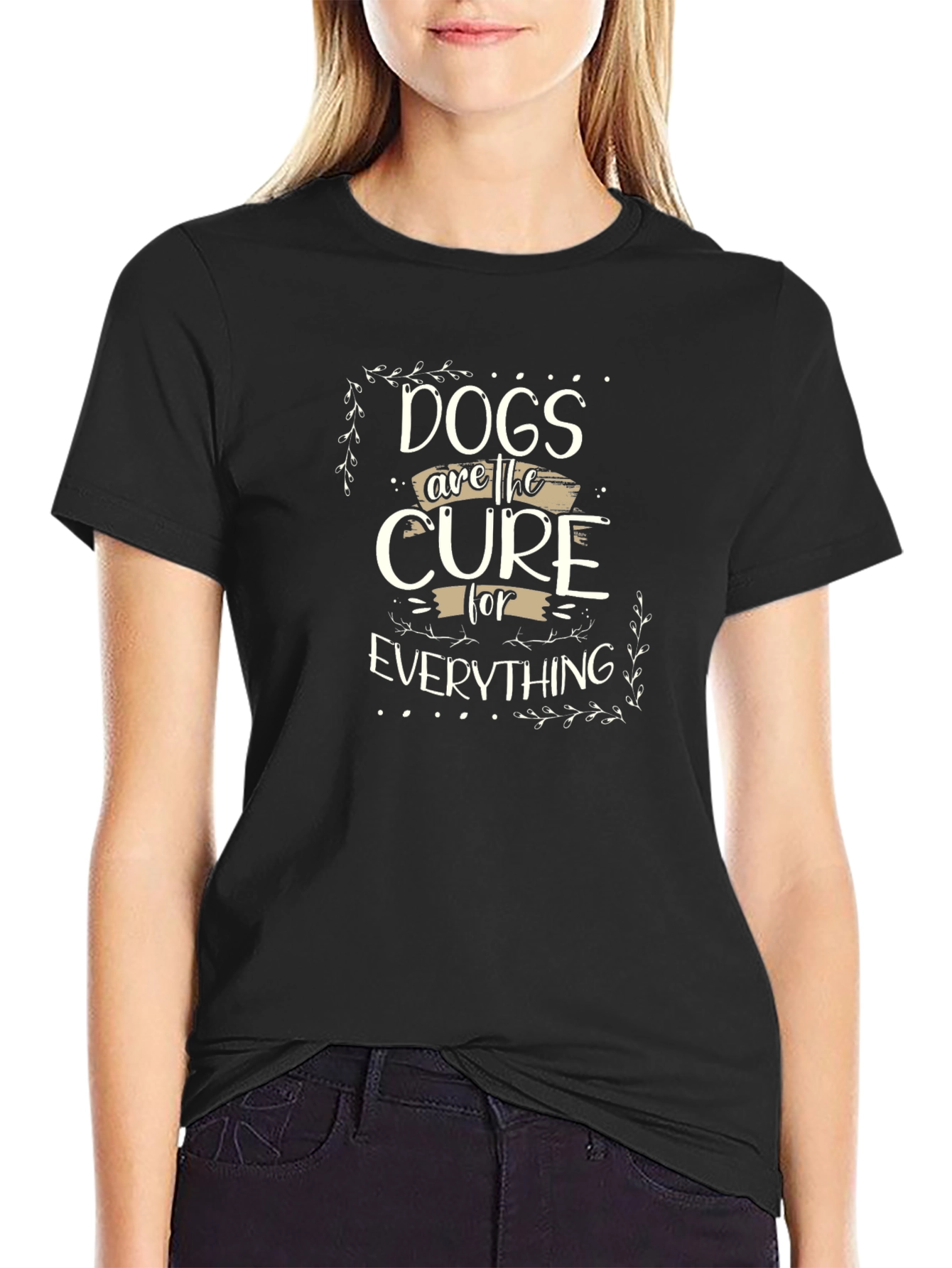 Dogs are the Cure T-Shirt - Unisex Black Tee
