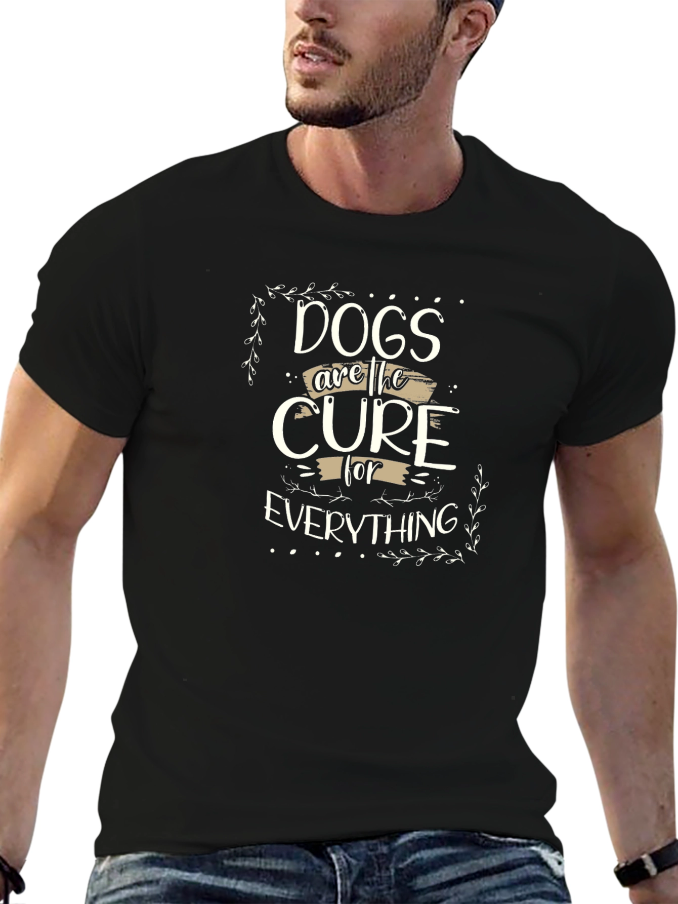Dogs are the Cure T-Shirt - Unisex Black Tee