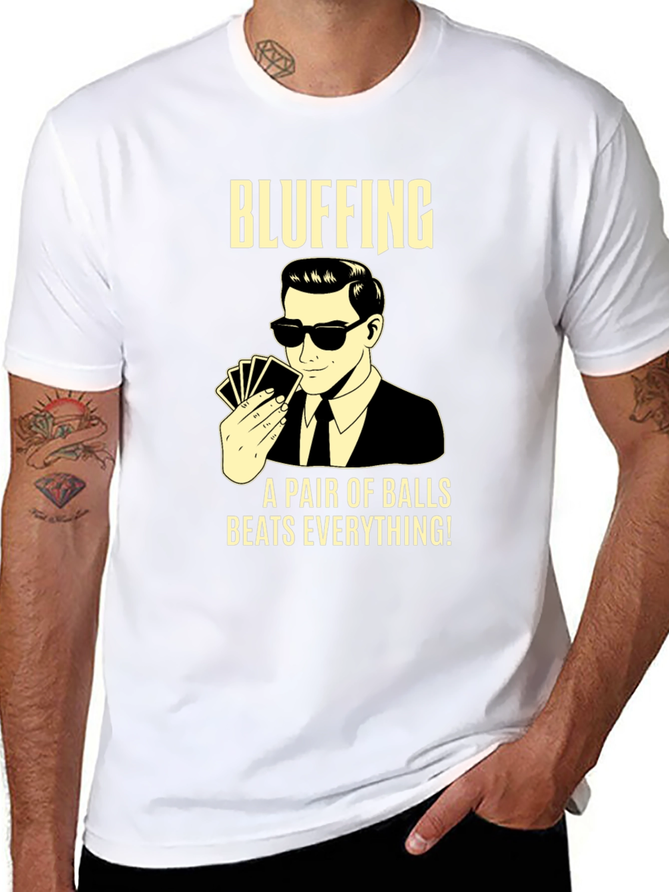 Bluffing T-Shirt: A Pair of Balls Beats Everything!
