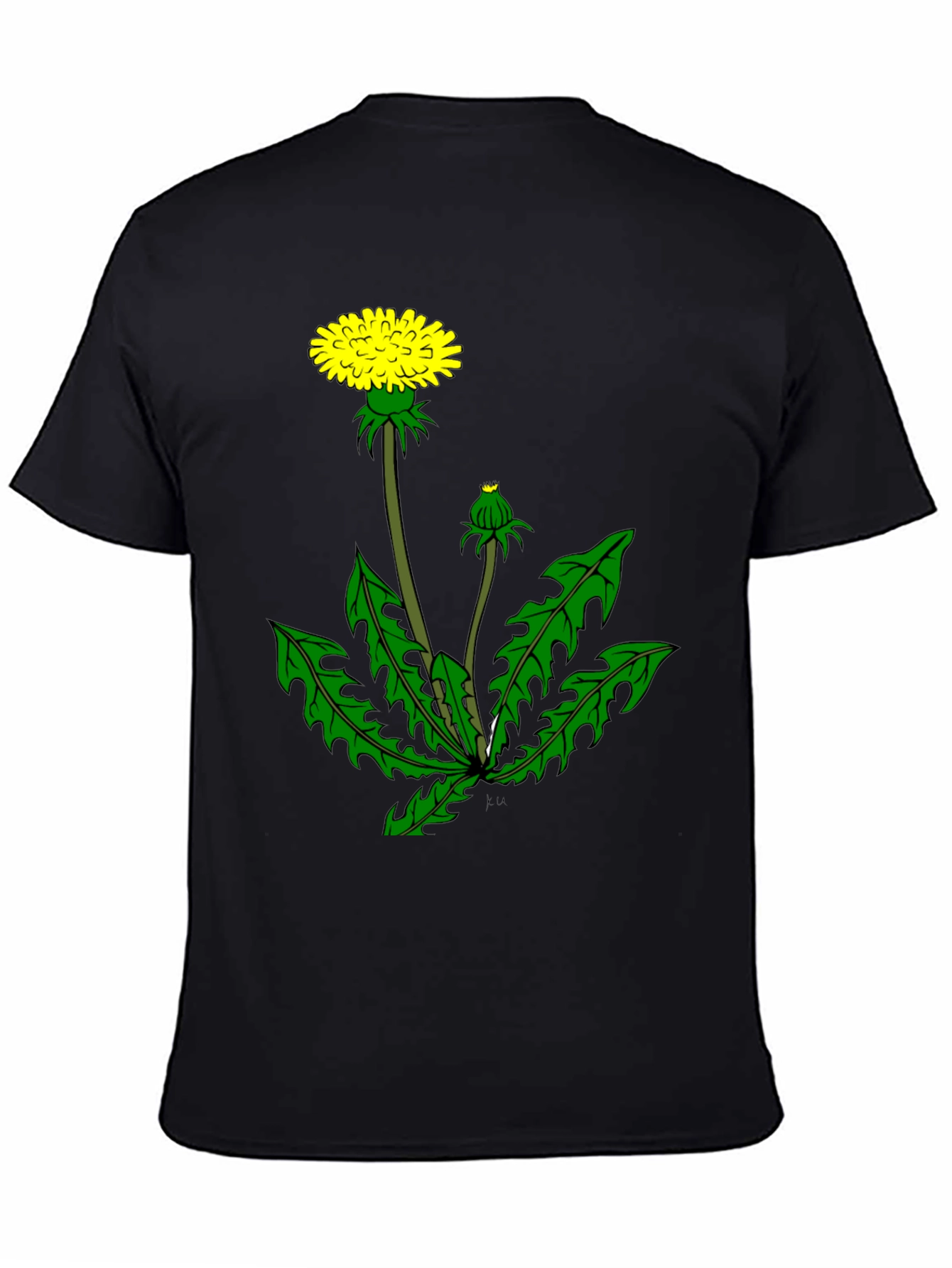 Dandelion Graphic Tee - Black Cotton T-Shirt