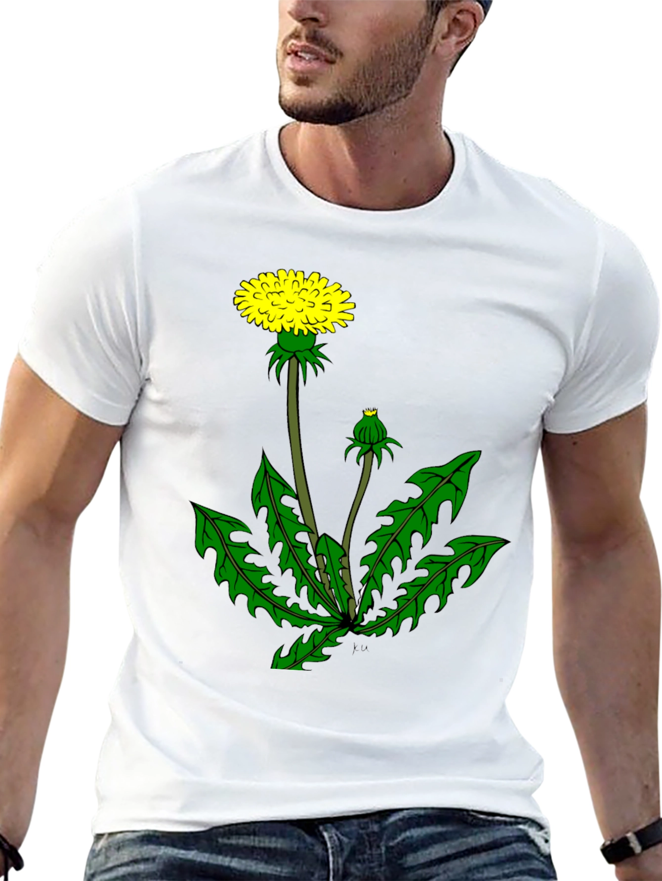 Dandelion Graphic Tee - Black Cotton T-Shirt