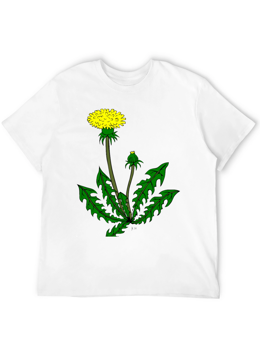 Dandelion Graphic Tee - Black Cotton T-Shirt