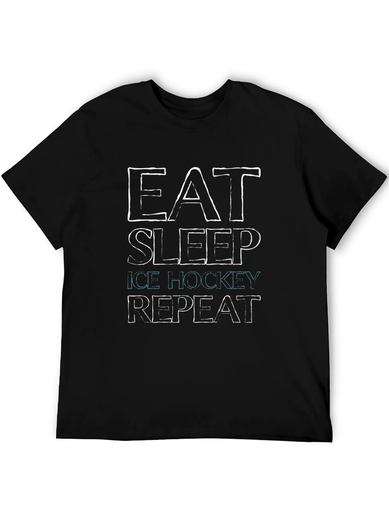 Eat Sleep Ice Hockey Repeat T-Shirt Mens Black
