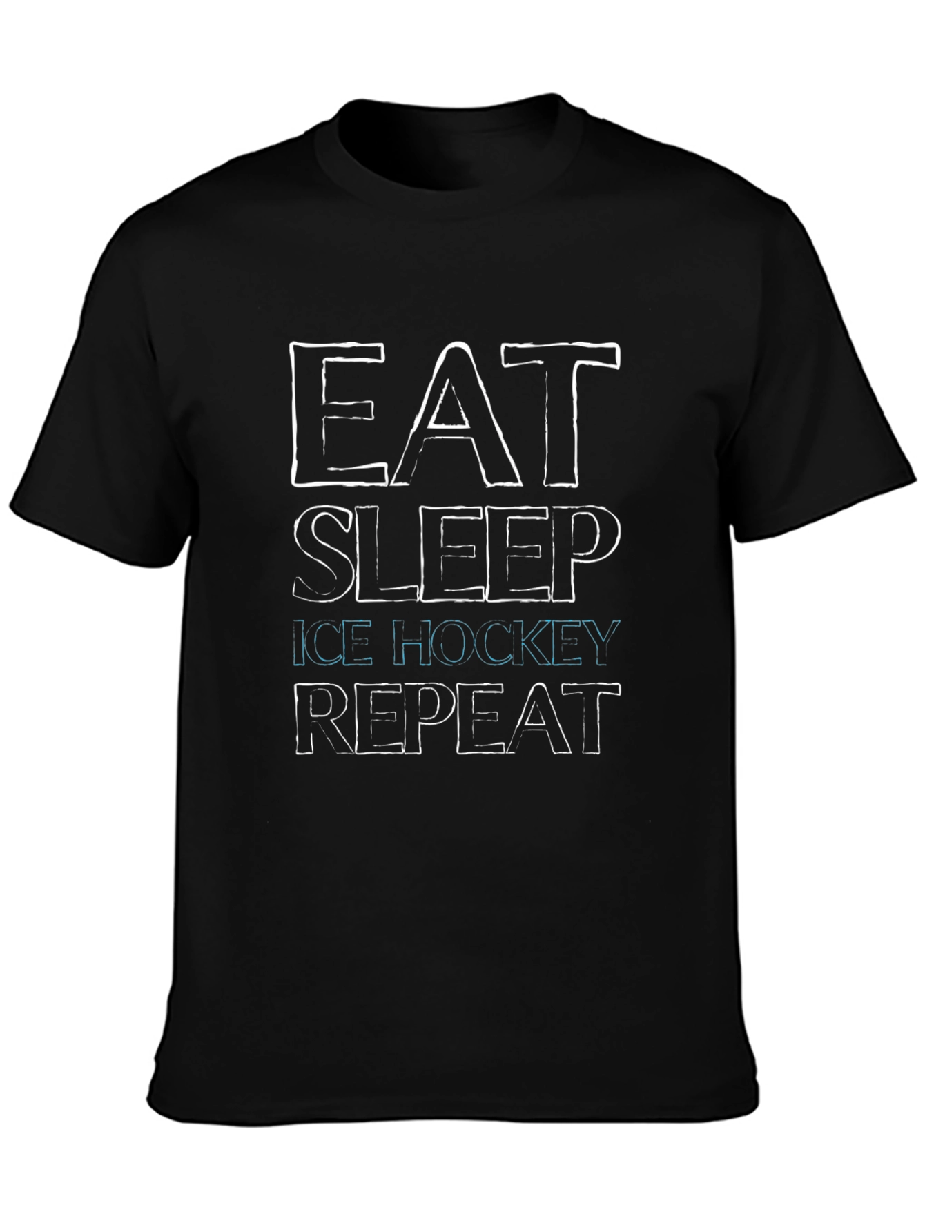 Eat Sleep Ice Hockey Repeat T-Shirt Mens Black