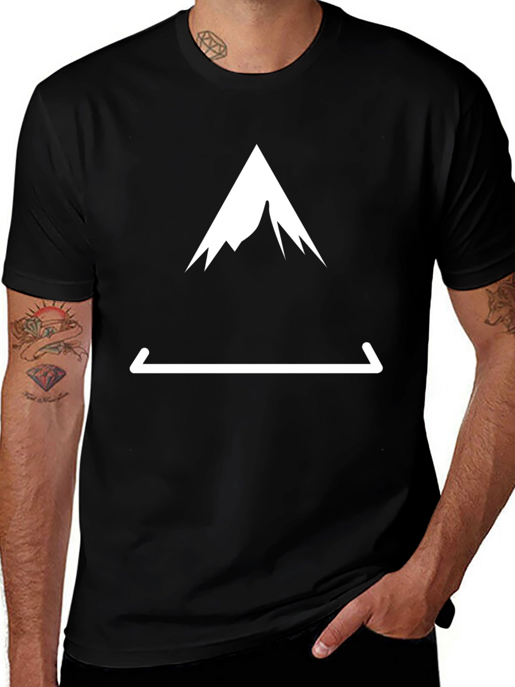 Mountain Peak Tee - Black Graphic T-Shirt