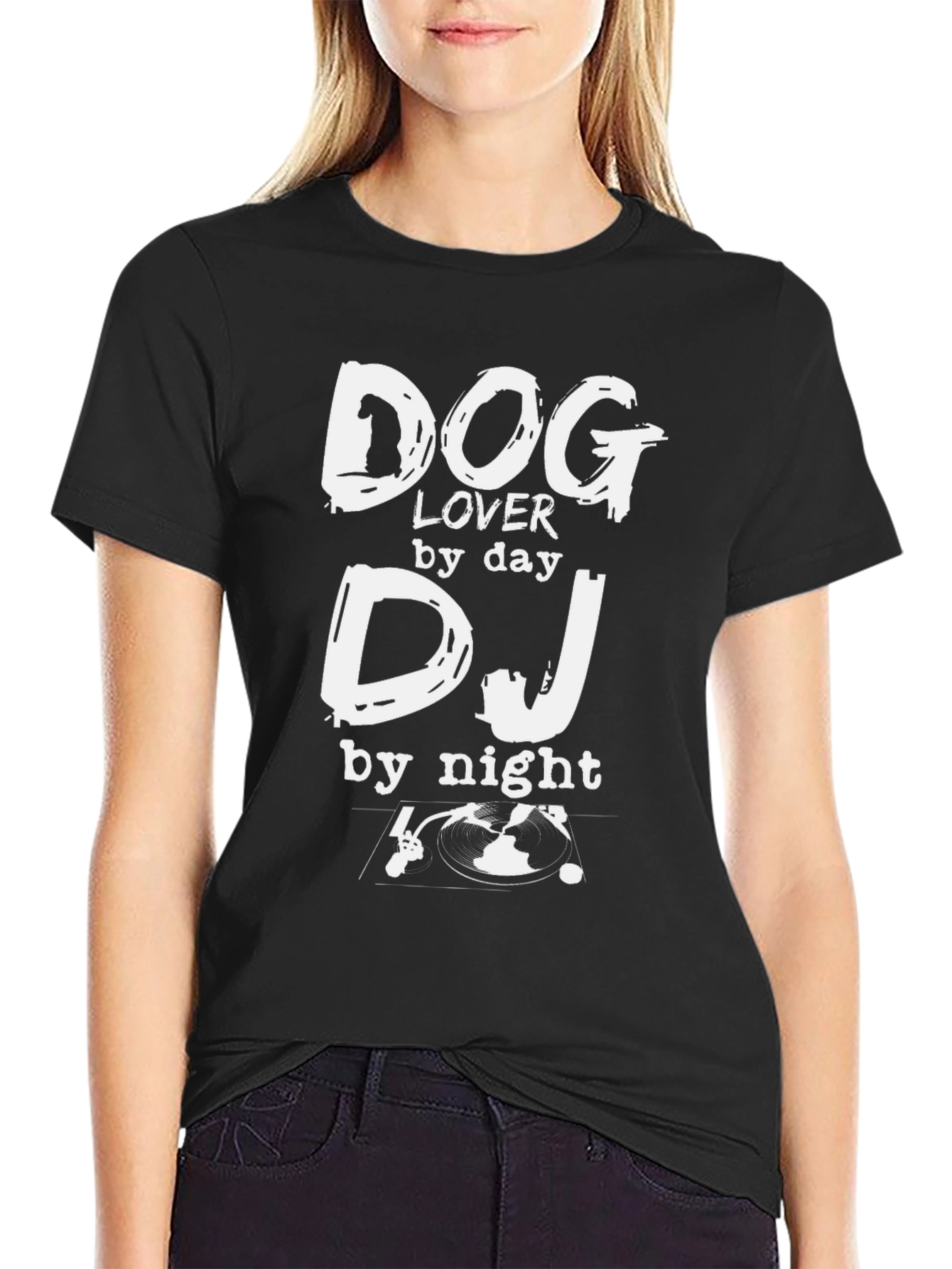 Dog Lover DJ Graphic T-Shirt - Novelty Tee