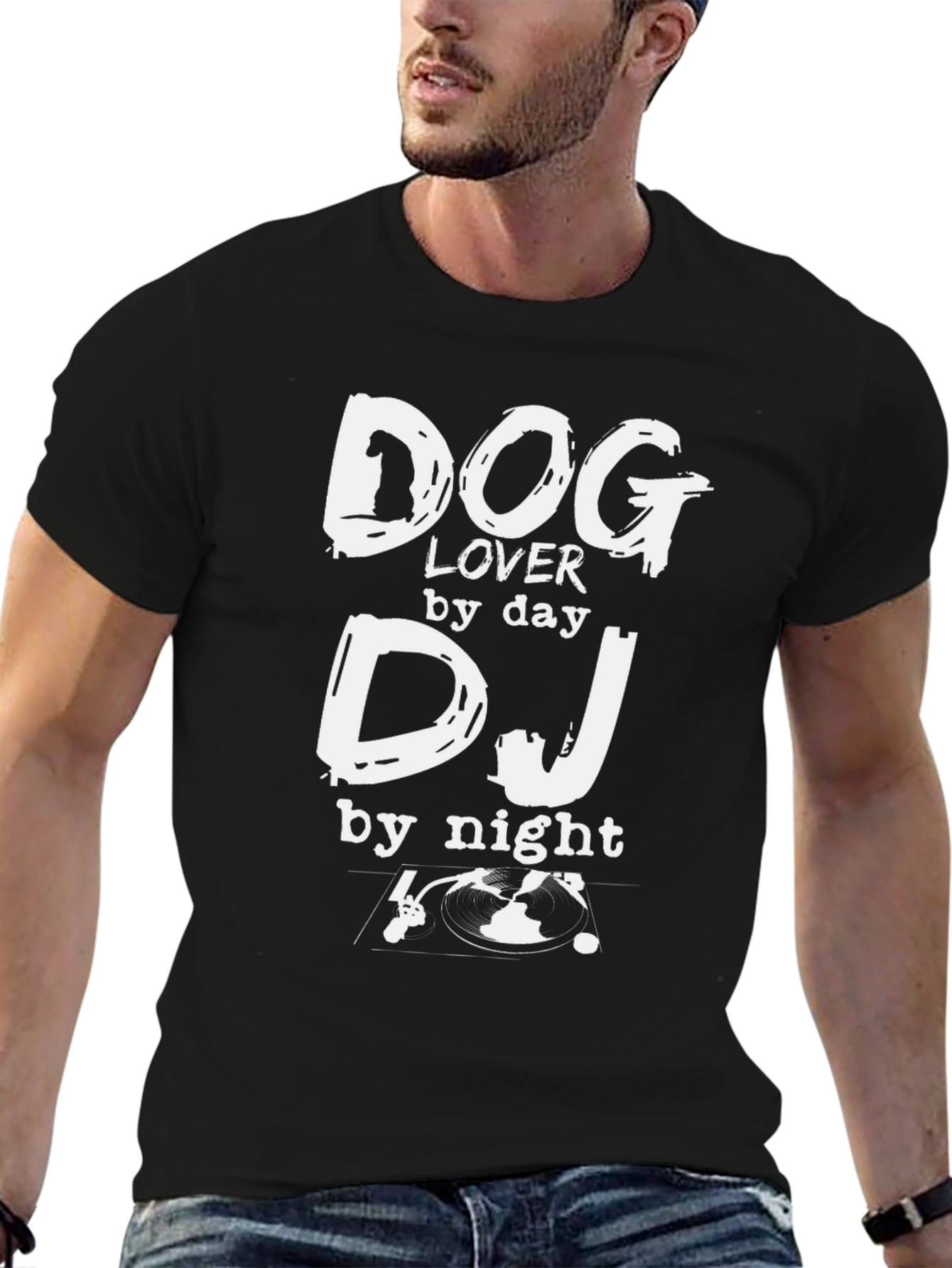 Dog Lover DJ Graphic T-Shirt - Novelty Tee