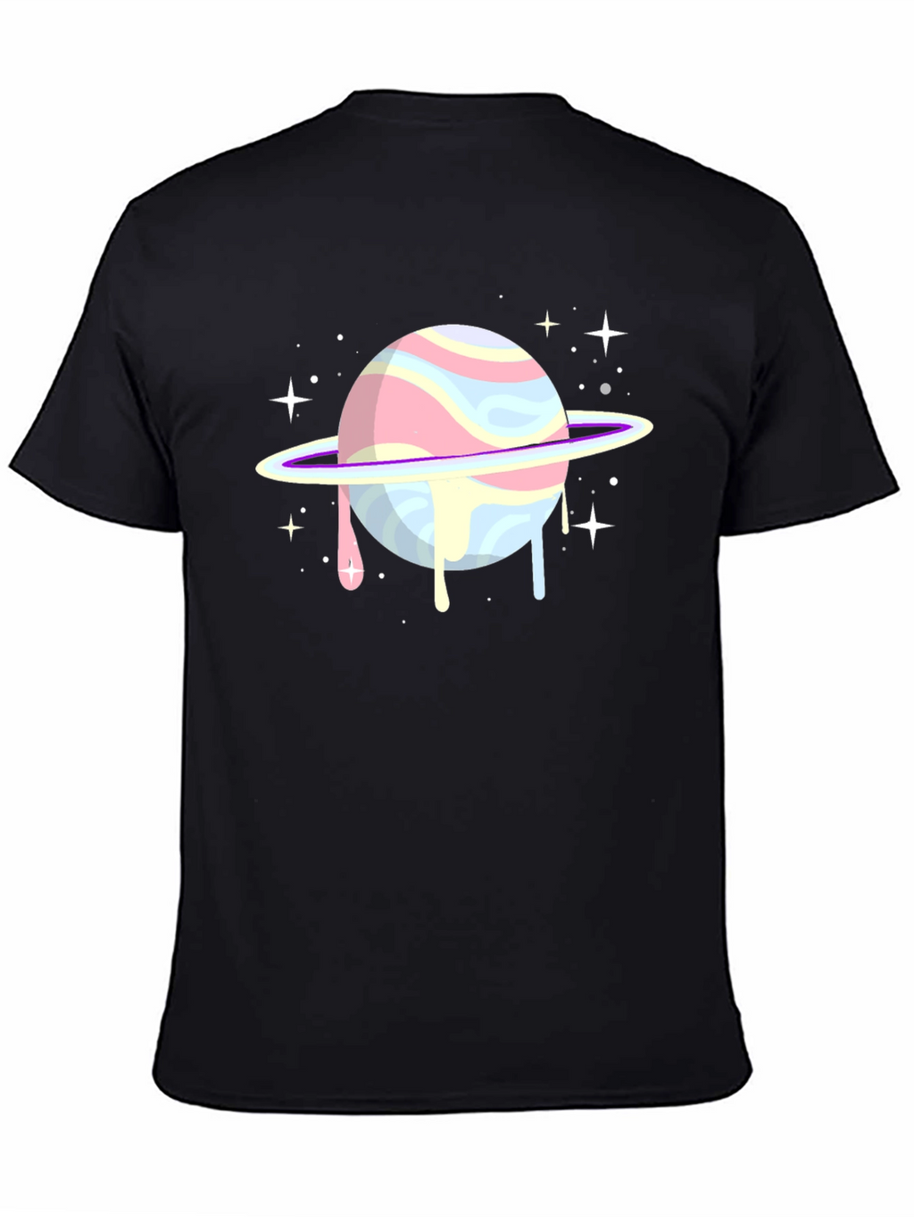 Galaxy Planet Graphic Tee - Black