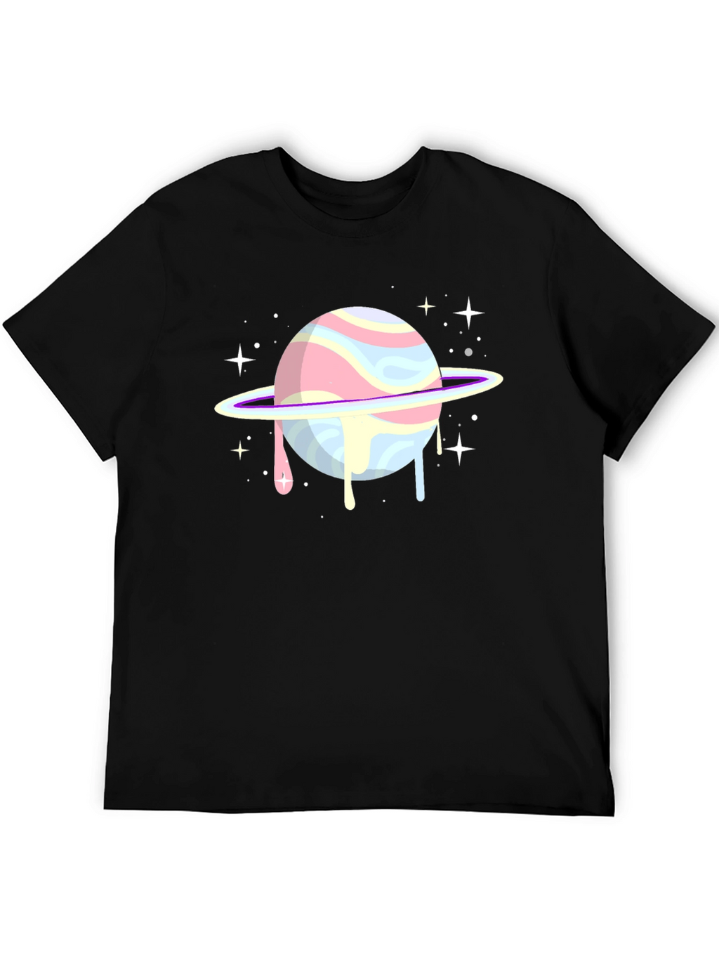 Galaxy Planet Graphic Tee - Black