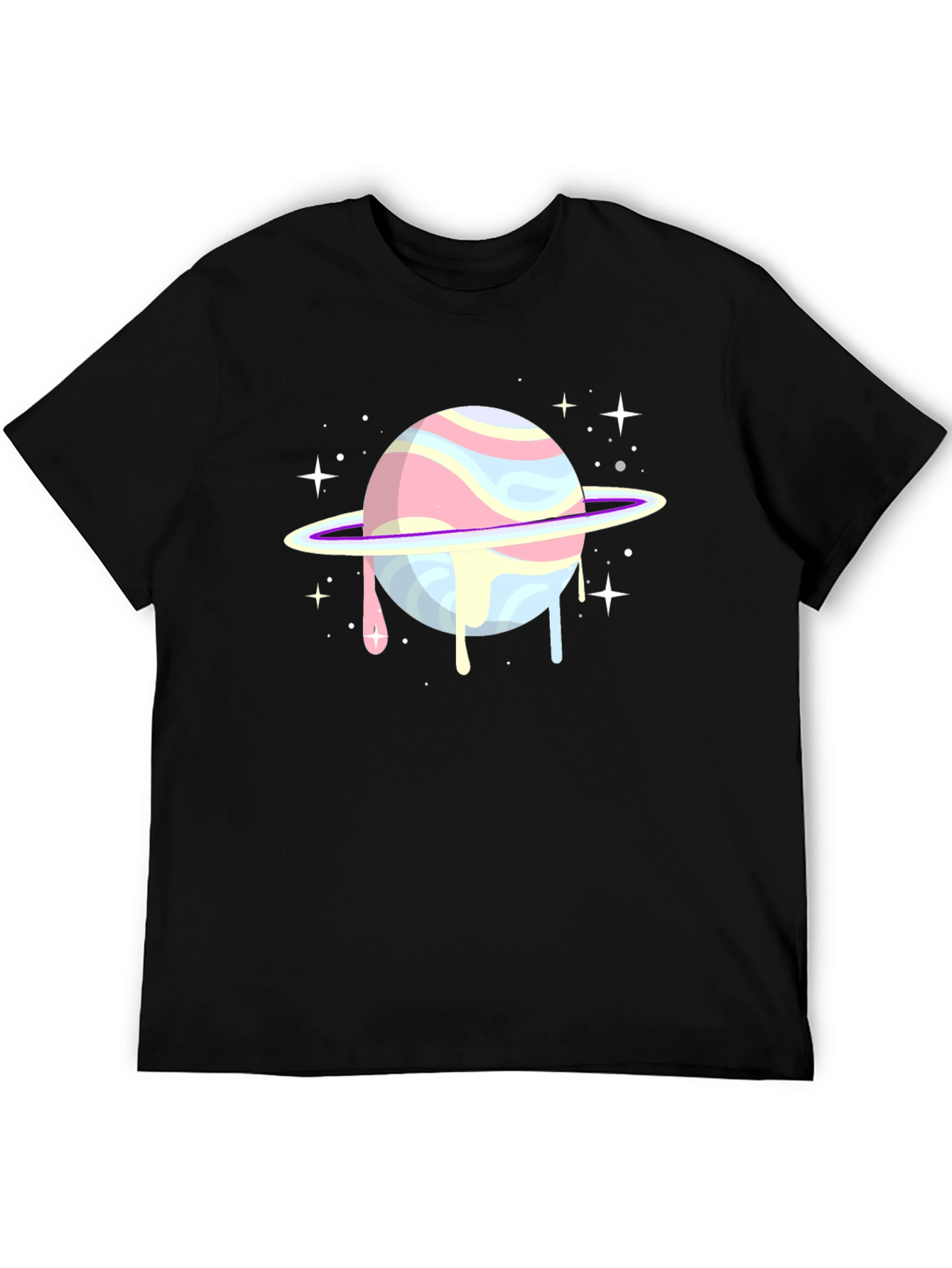 Galaxy Planet Graphic Tee - Black