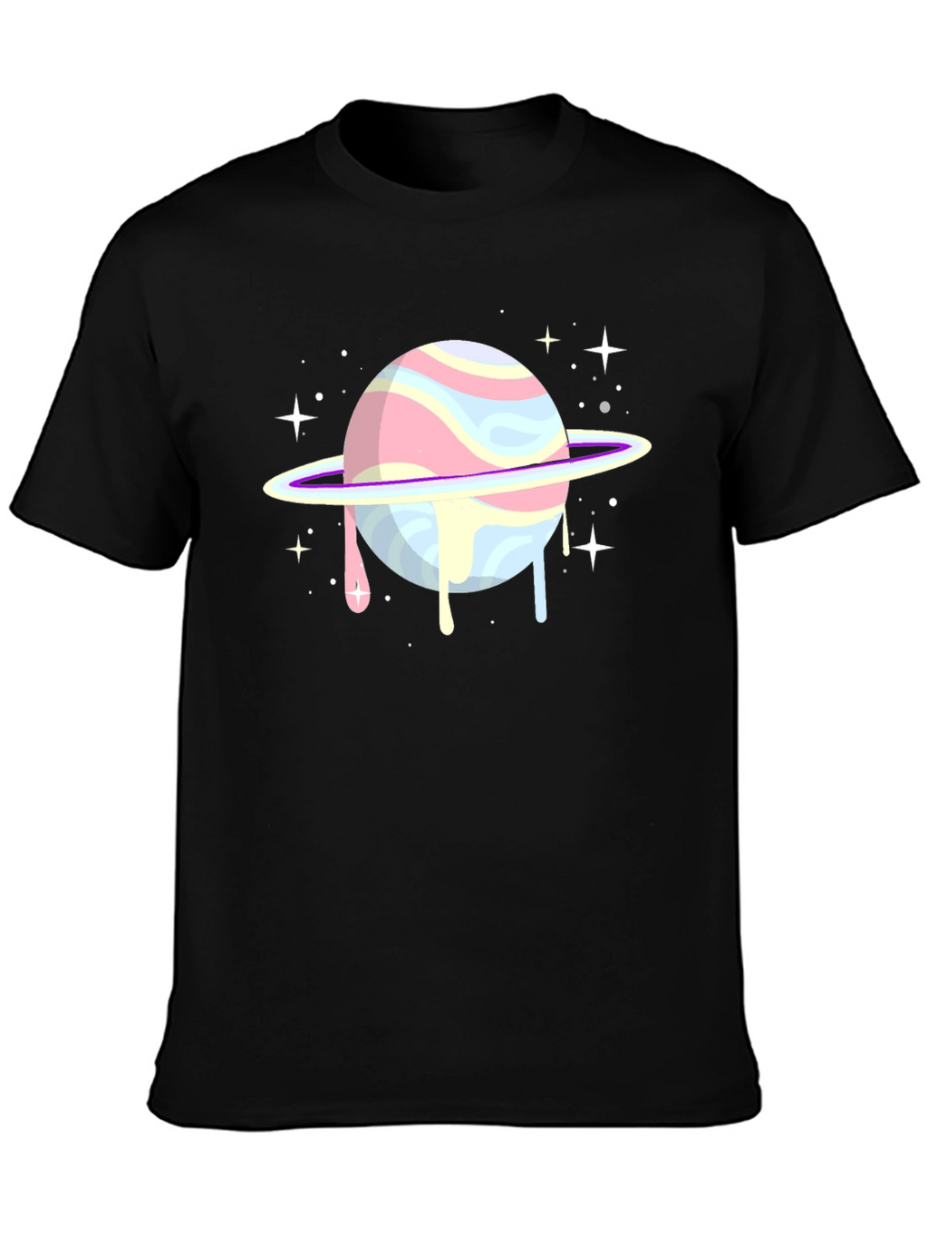 Galaxy Planet Graphic Tee - Black