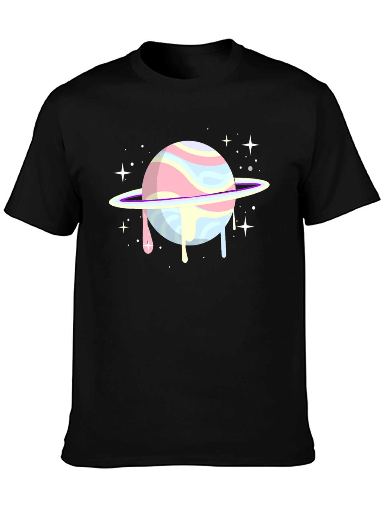 Galaxy Planet Graphic Tee - Black