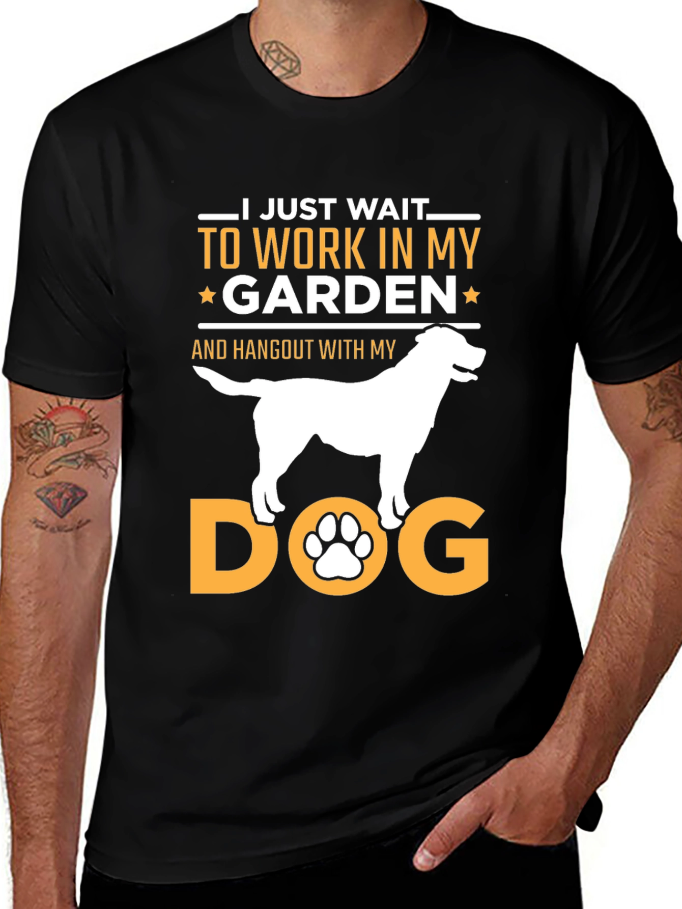 Dog Garden T-Shirt: I Just Wait To Work In My Garden!