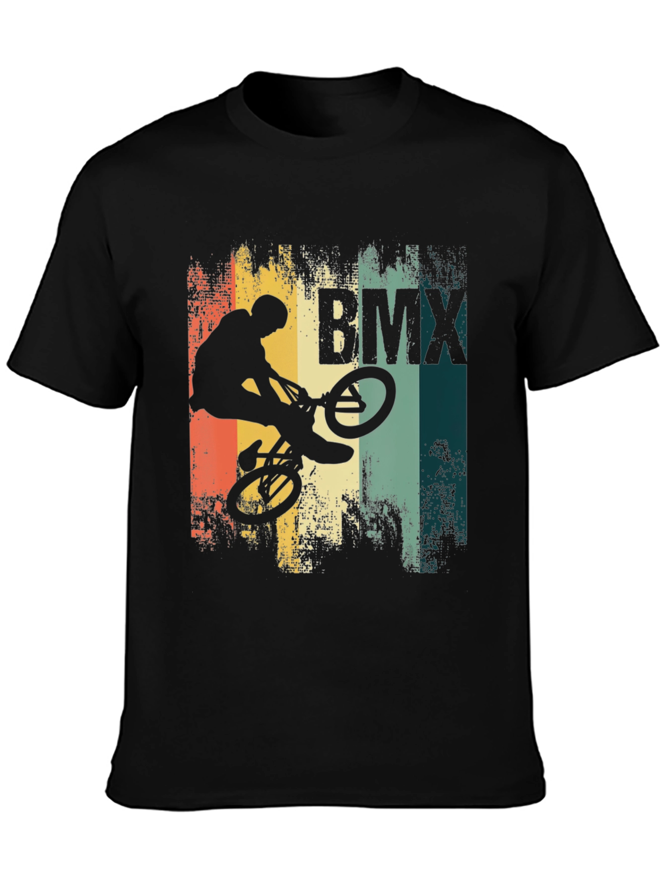 BMX Stunt Rider Graphic Tee - Black Cotton Blend