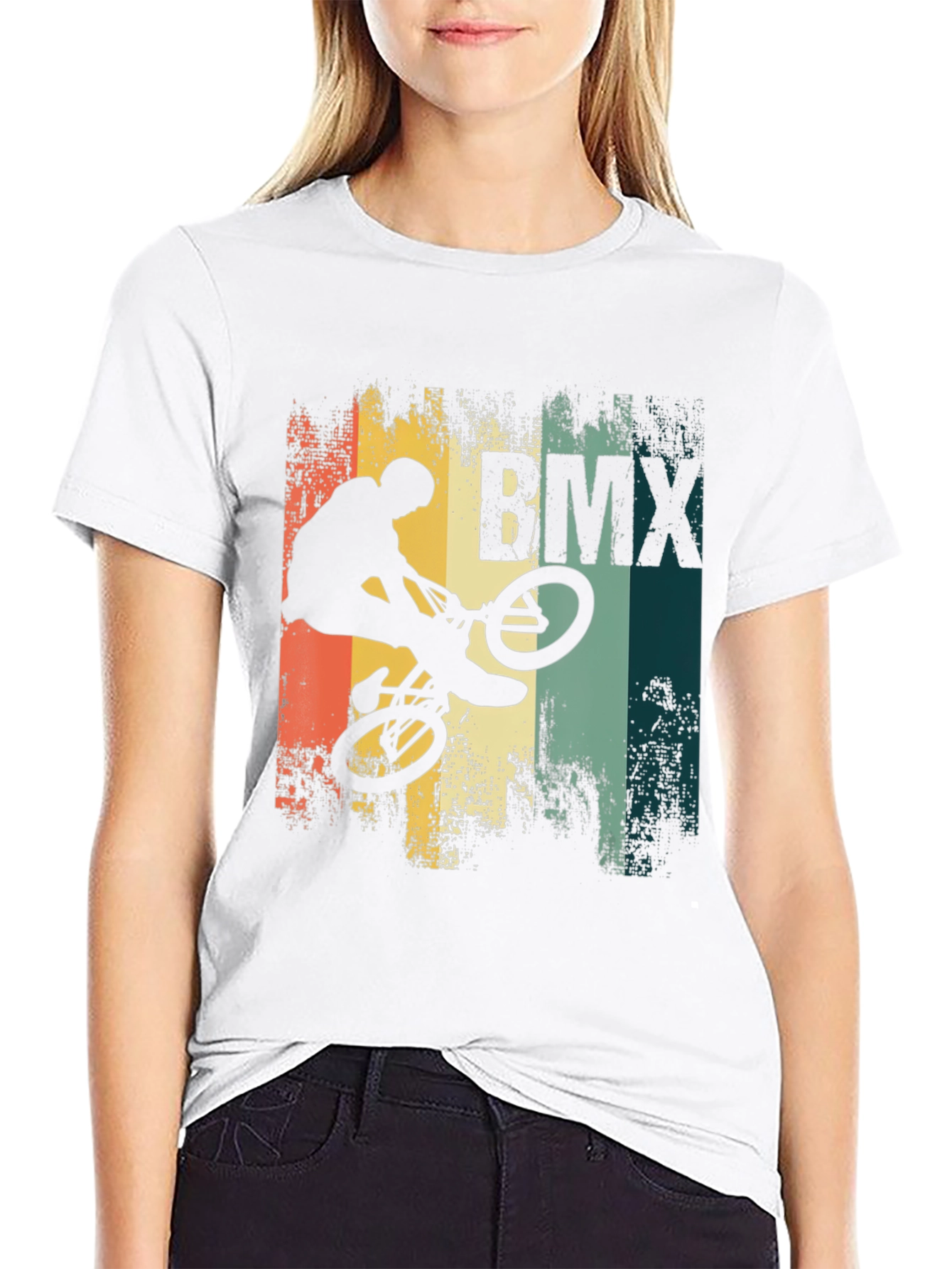 BMX Stunt Rider Graphic Tee - Black Cotton Blend