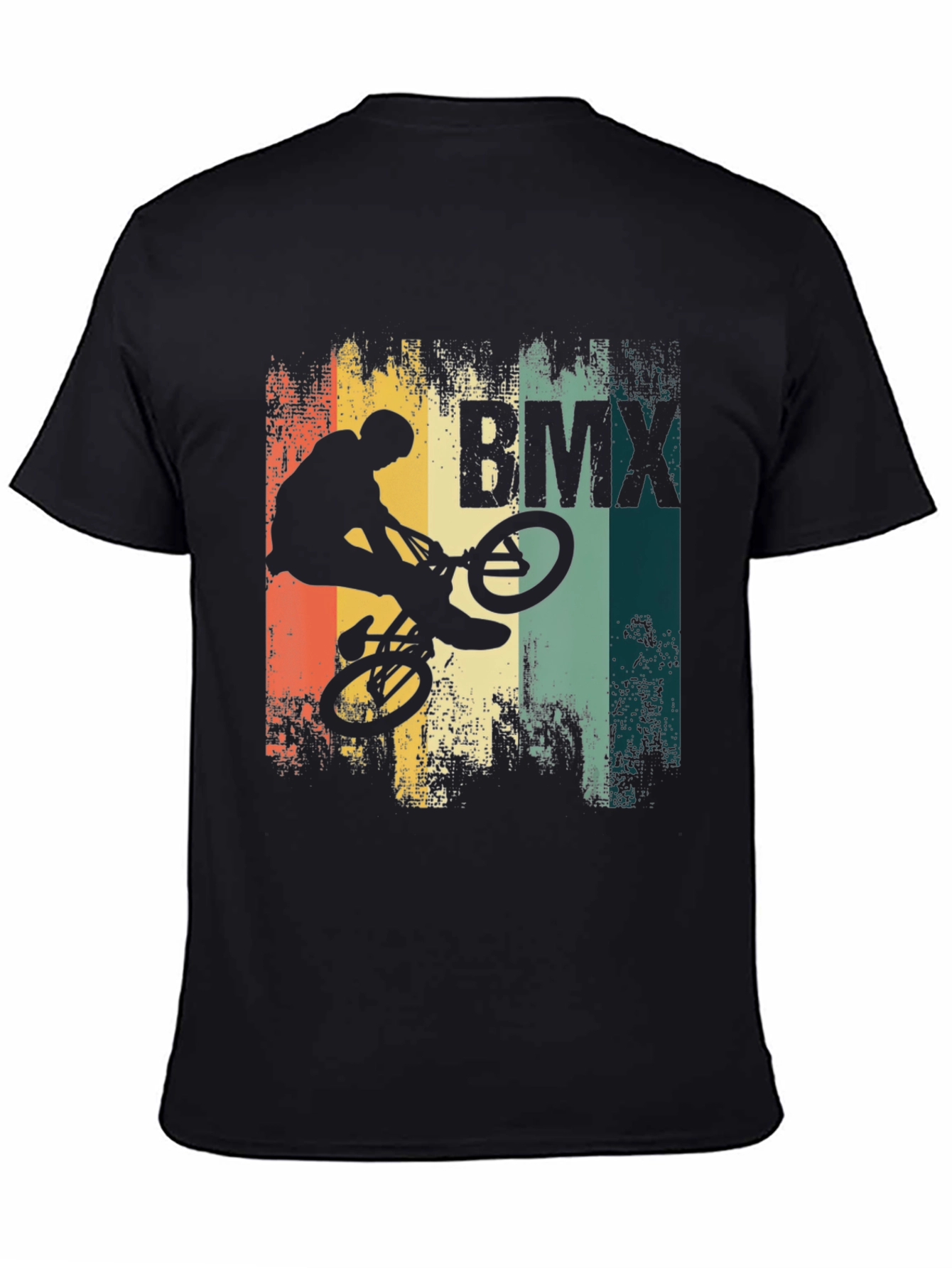 BMX Stunt Rider Graphic Tee - Black Cotton Blend