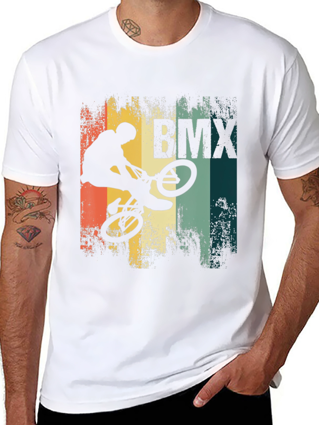 BMX Stunt Rider Graphic Tee - Black Cotton Blend