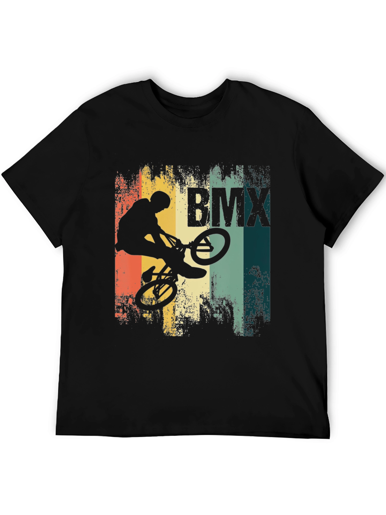 BMX Stunt Rider Graphic Tee - Black Cotton Blend