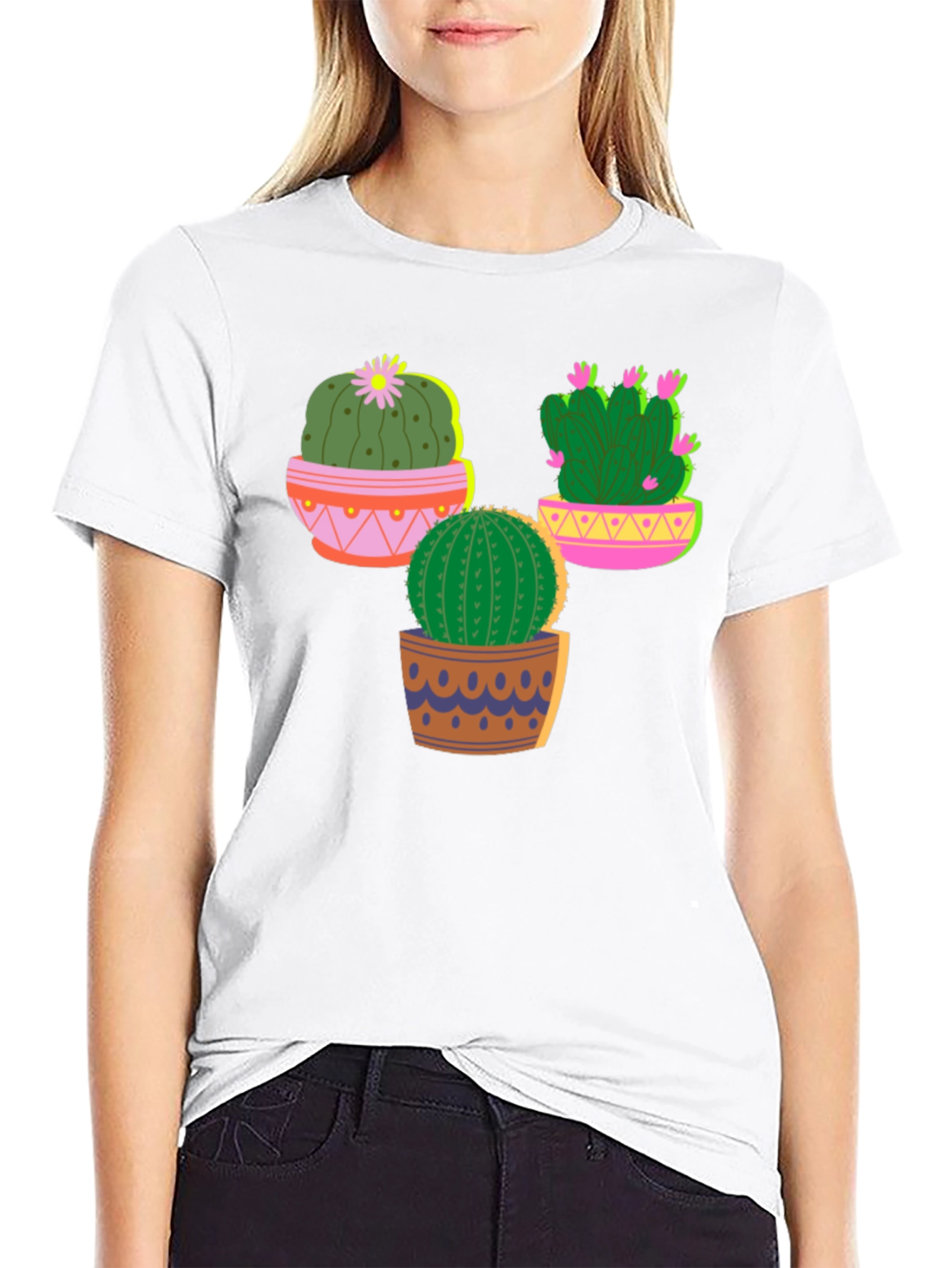 Cactus Graphic T-Shirt - Black Cotton Tee