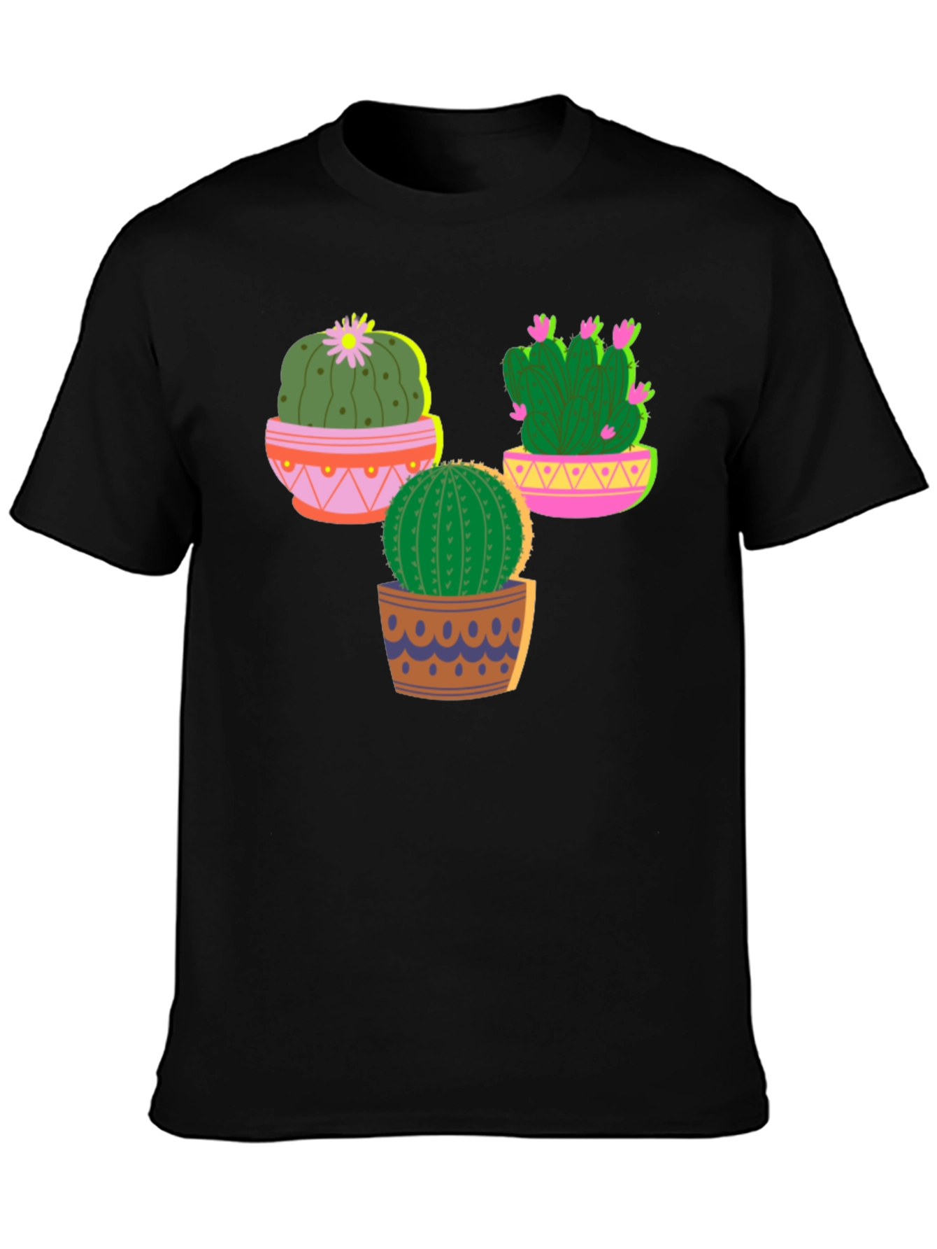 Cactus Graphic T-Shirt - Black Cotton Tee