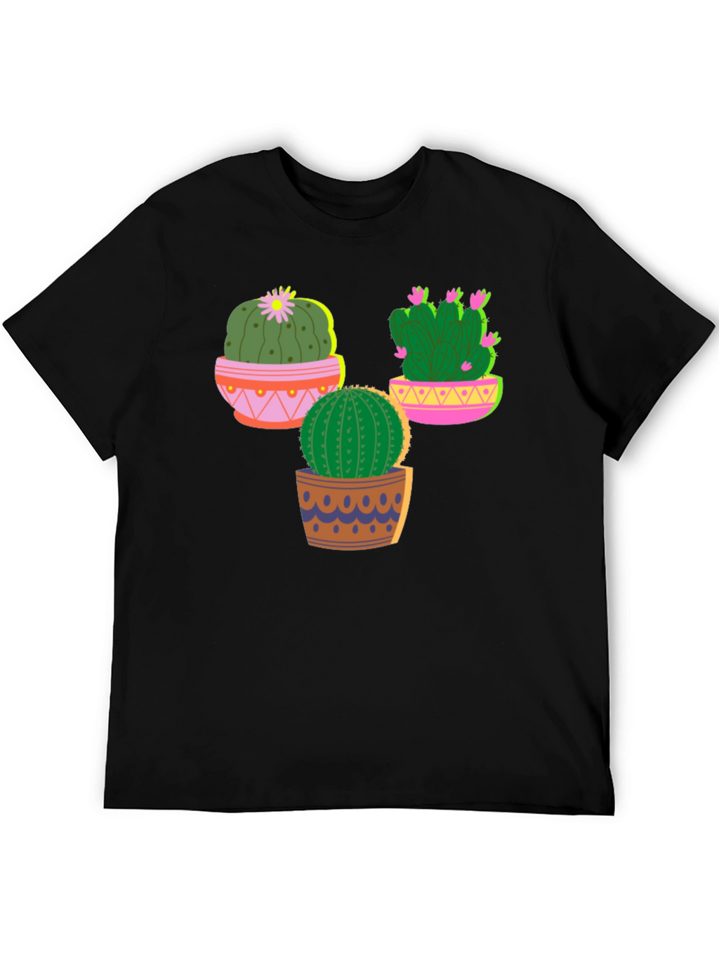 Cactus Graphic T-Shirt - Black Cotton Tee