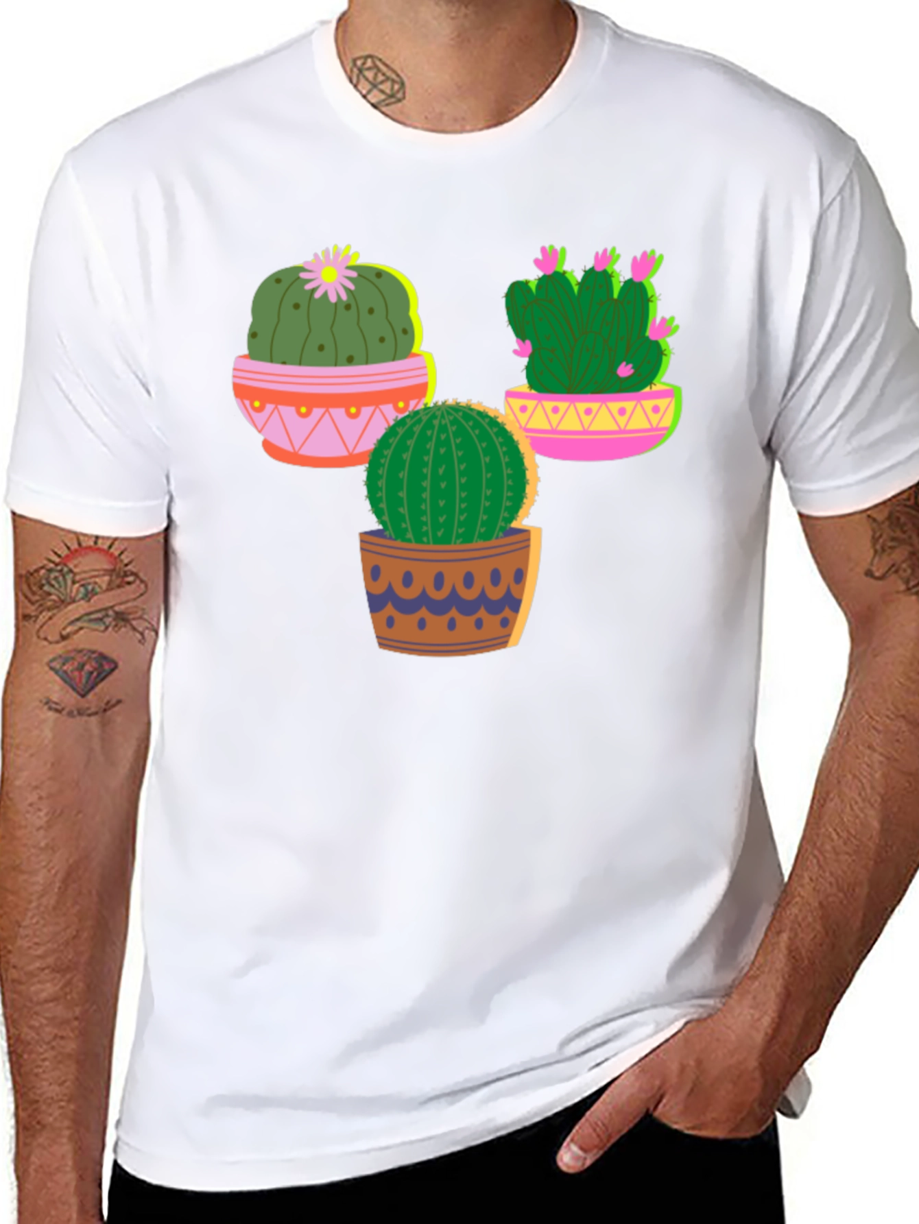 Cactus Graphic T-Shirt - Black Cotton Tee