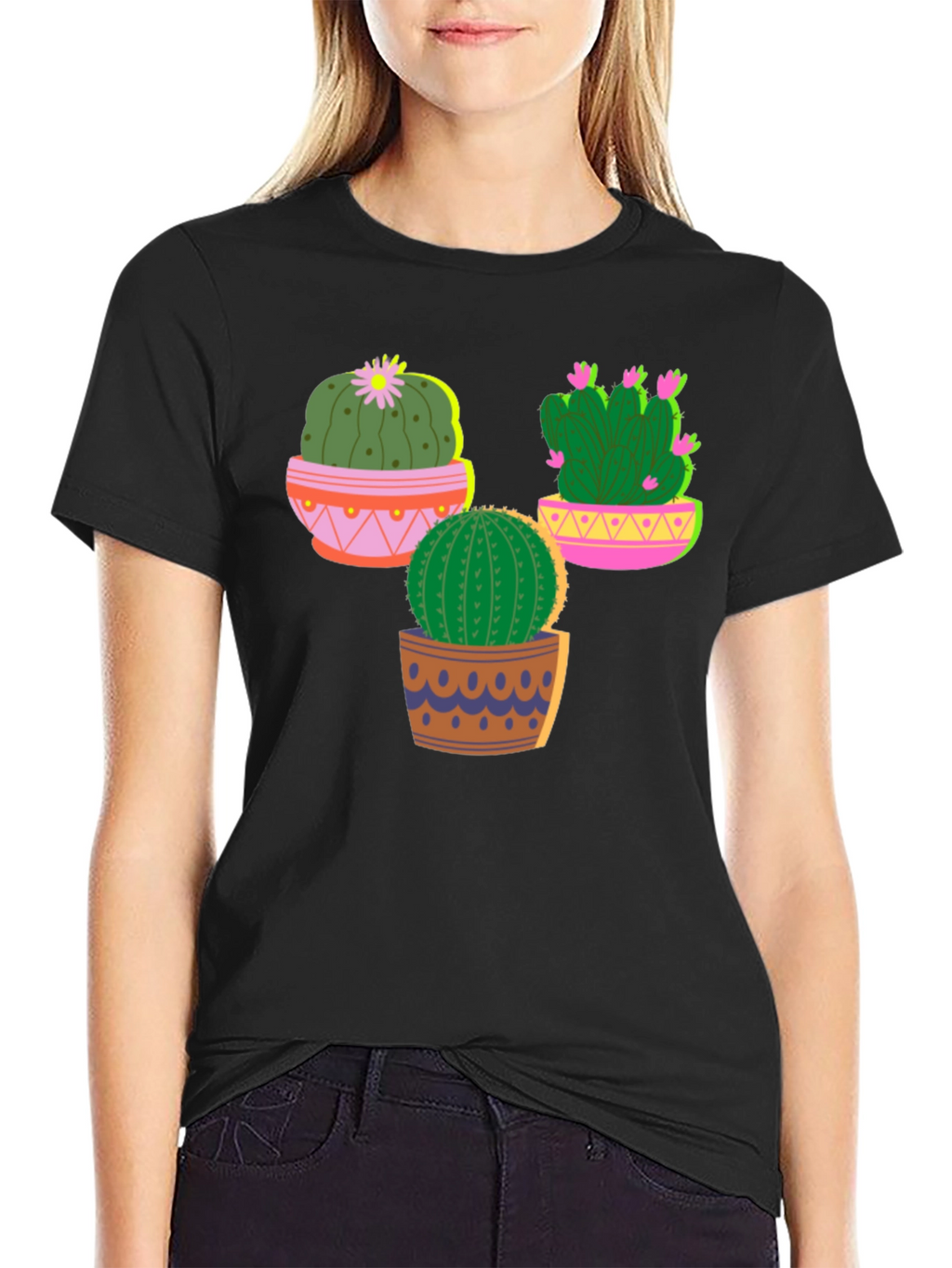 Cactus Graphic T-Shirt - Black Cotton Tee