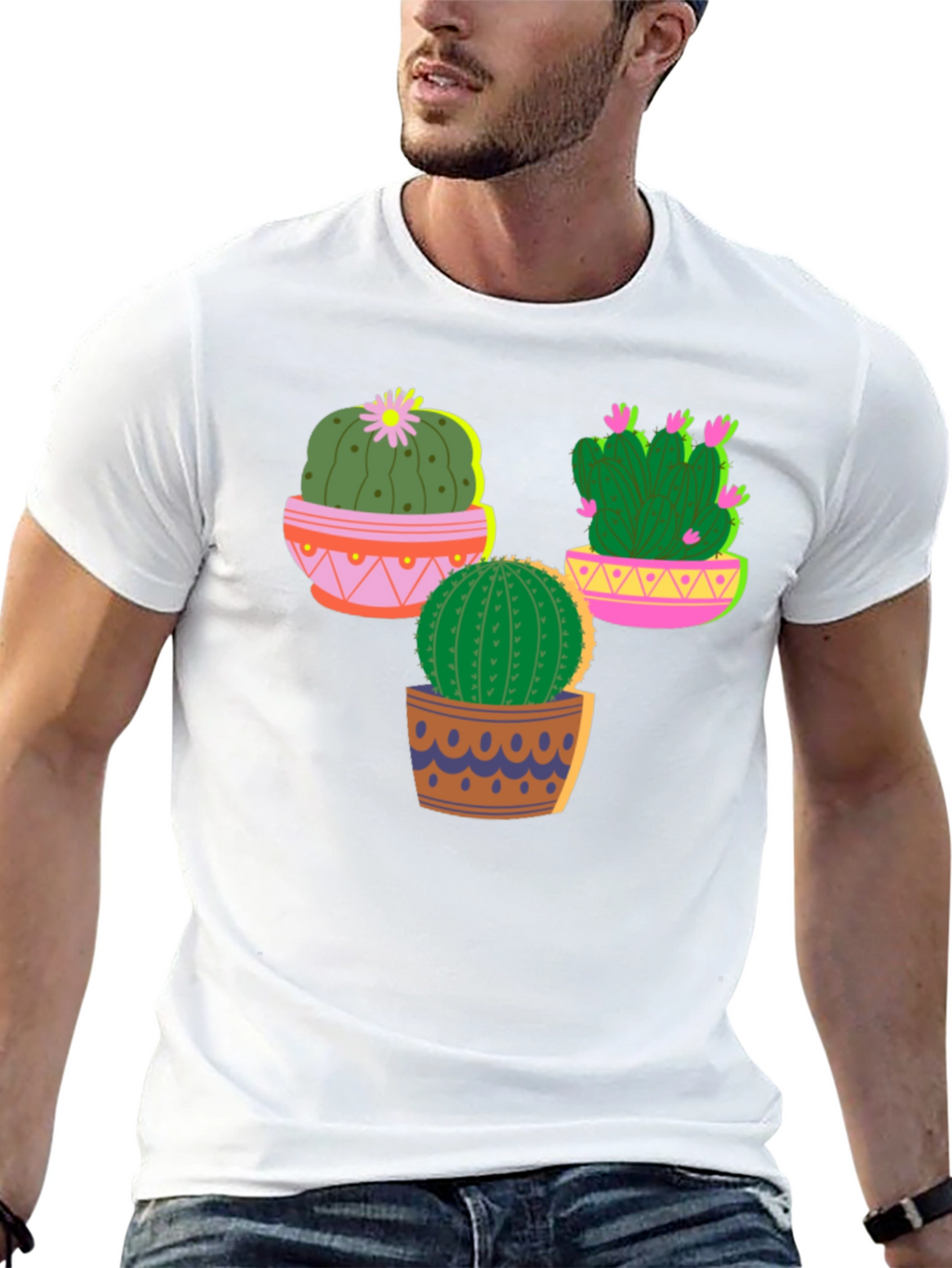 Cactus Graphic T-Shirt - Black Cotton Tee