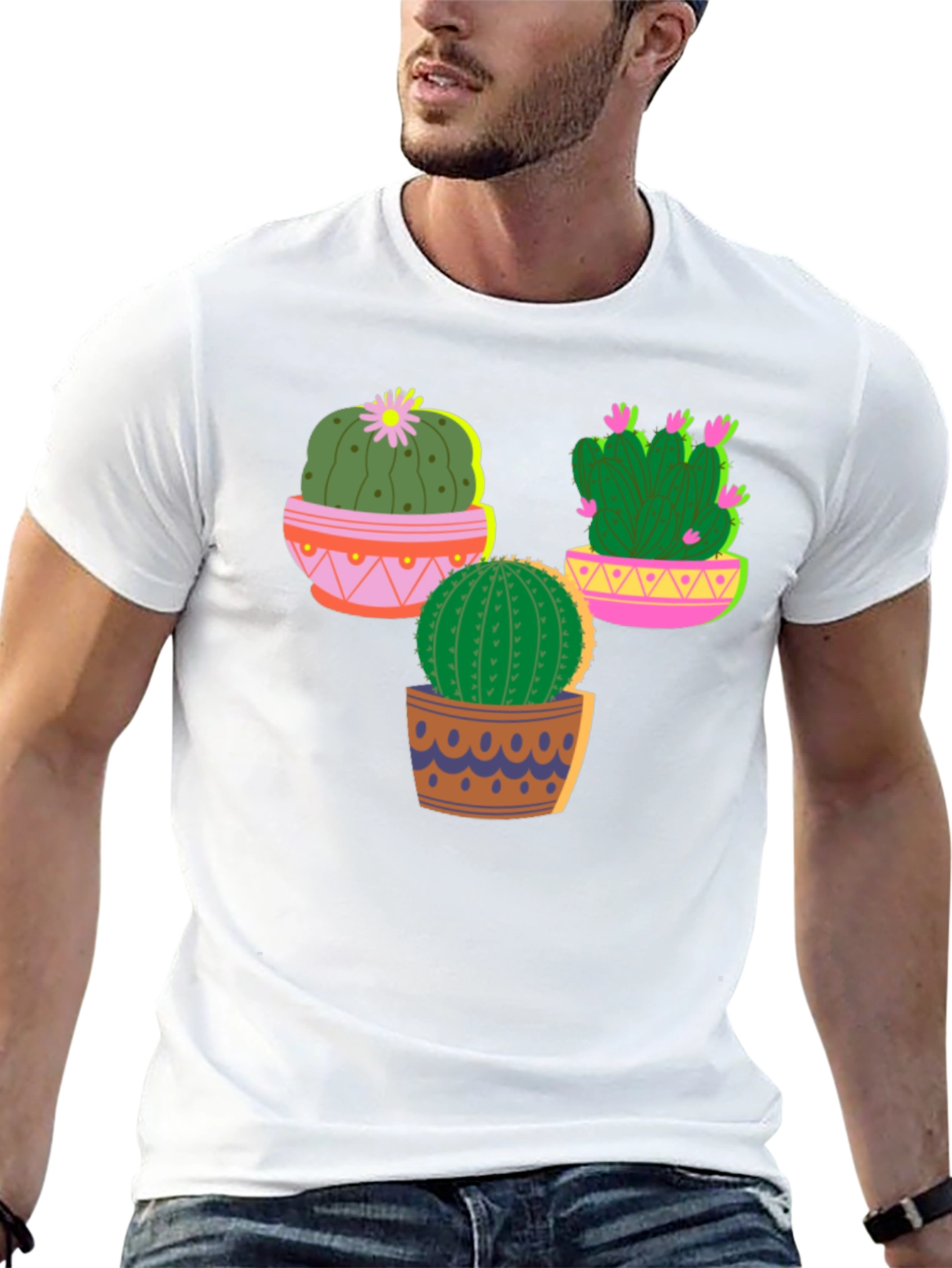 Cactus Graphic T-Shirt - Black Cotton Tee
