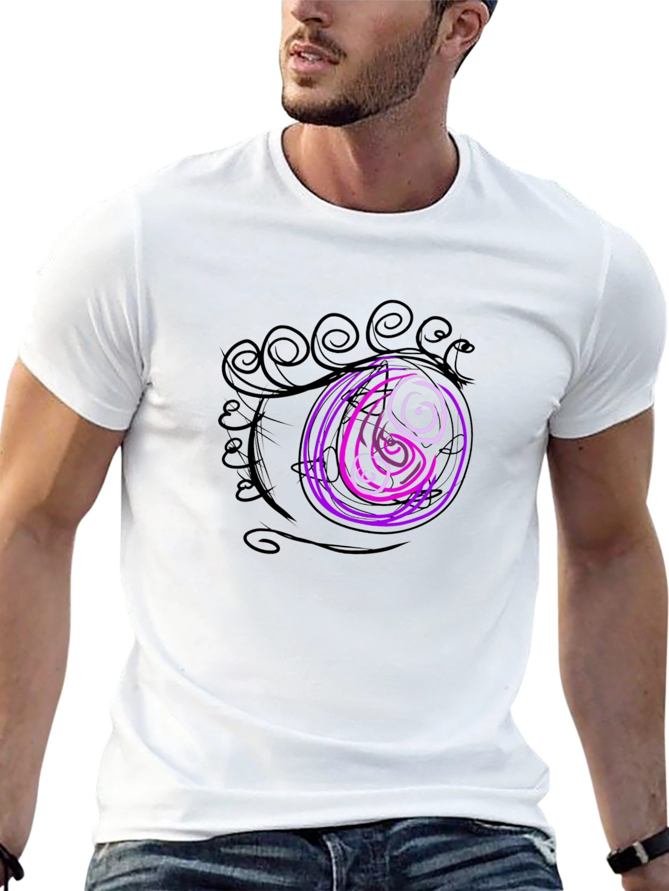 Abstract Eye Graphic Black T-Shirt