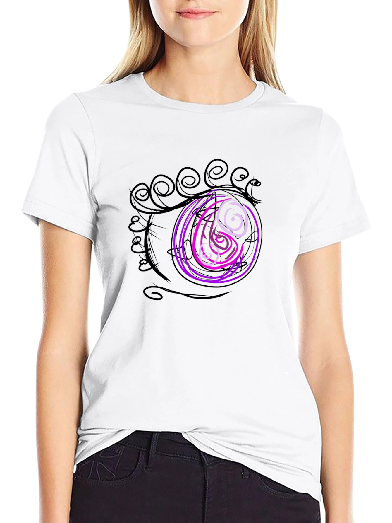 Abstract Eye Graphic Black T-Shirt