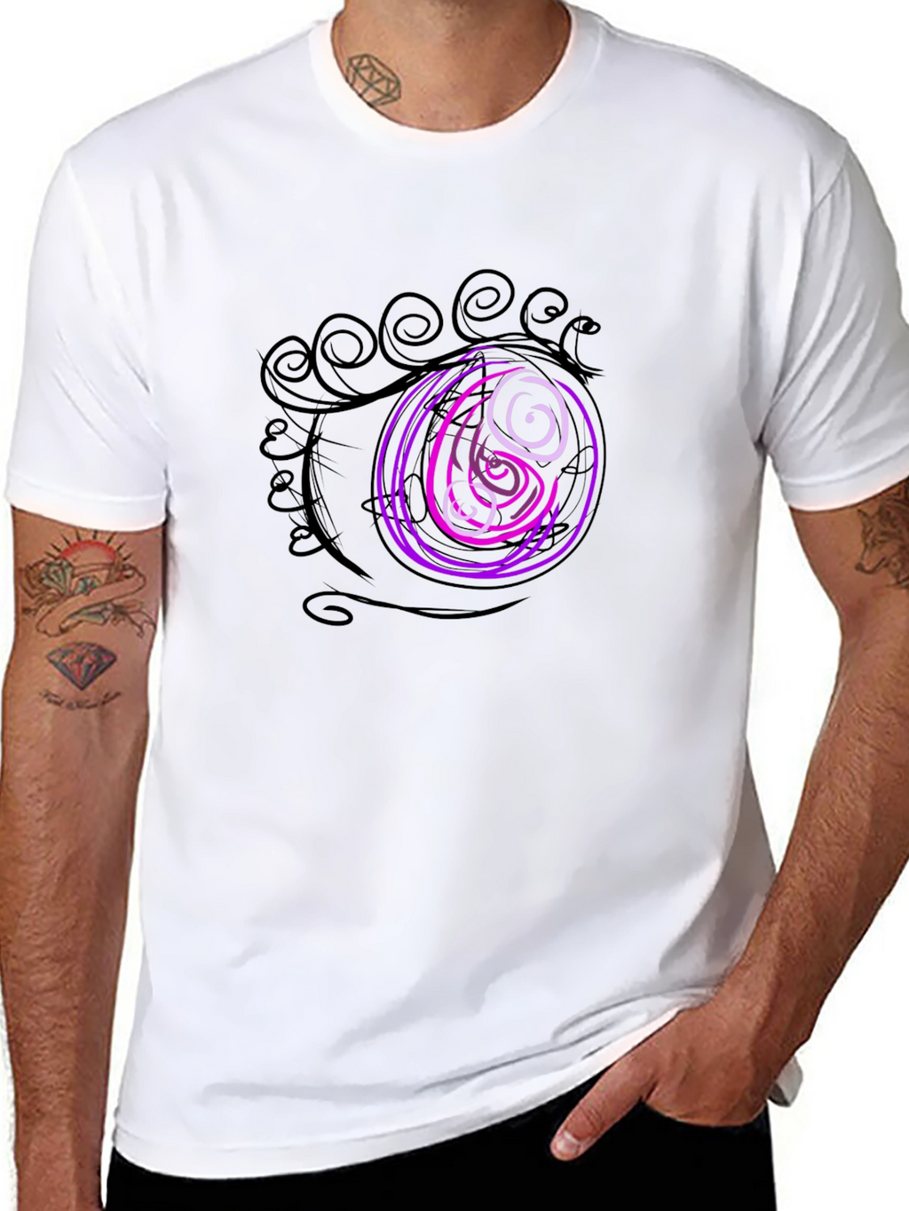 Abstract Eye Graphic Black T-Shirt
